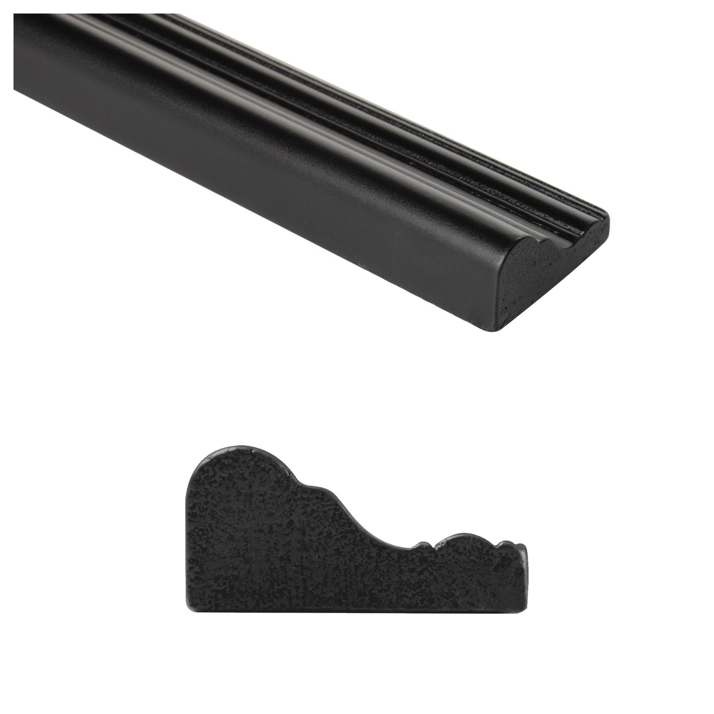 Trendy Metal Decorative Chair Rail Accent Tile Matt Iron Black 2"x12" ( 5 Linear Foot )
