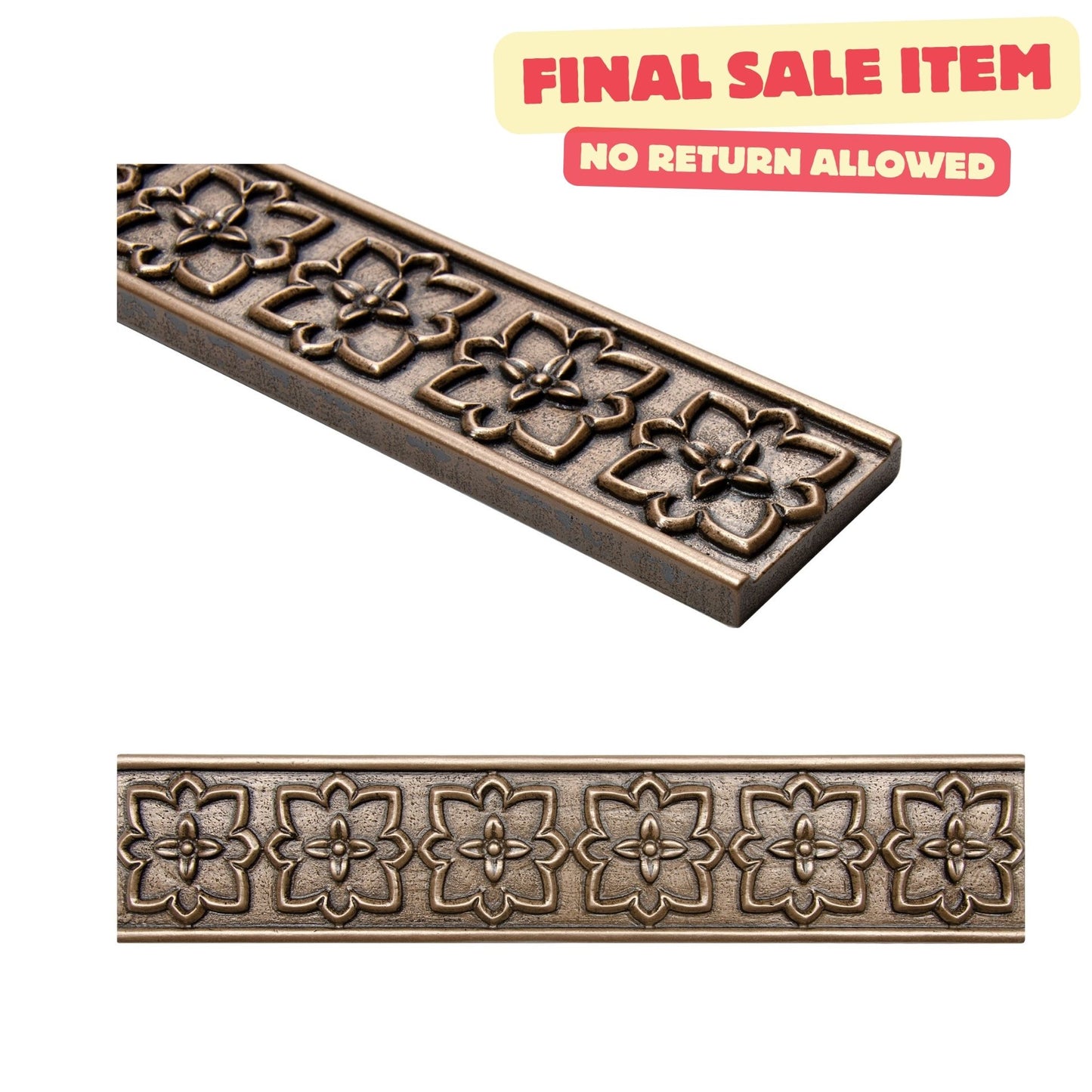 Crown Decorative Border Tile 2 1/2"x12" Bronze (Pack of 5 )