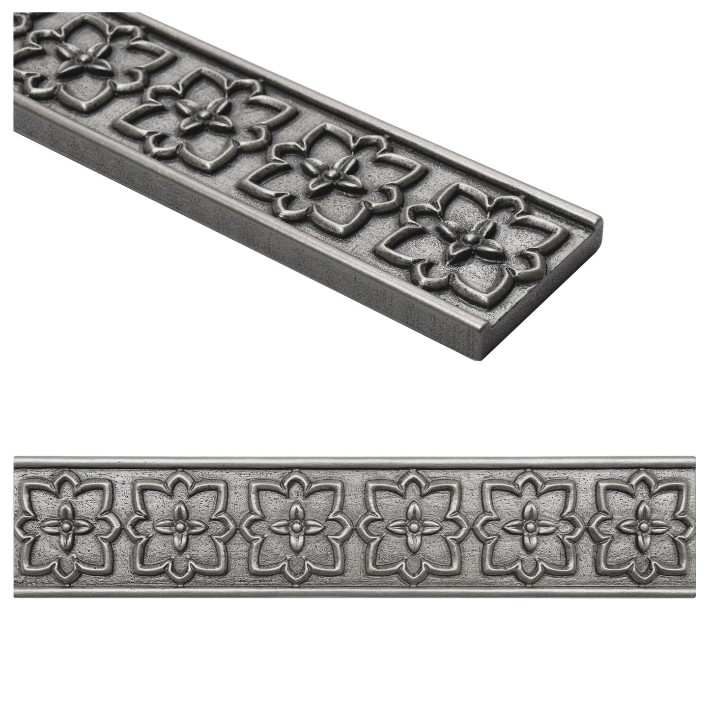 Crown Decorative Border Tile 2 1/2"x12" Pewter (Pack of 5 )
