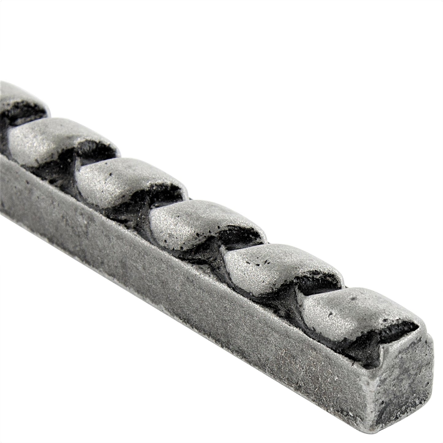 Prima Antique Pewter Nickel 1 1/4 in. x 6 in. Matte Metal Pencil Liner Wall Tile Trim (5 Linear Foot/Case)