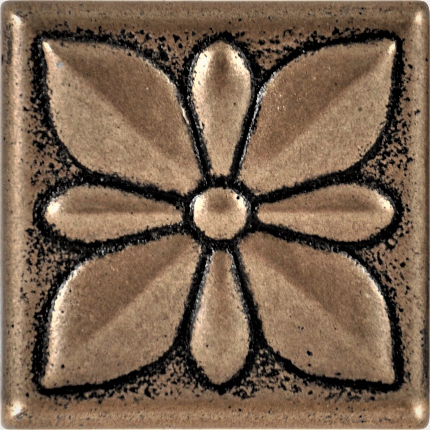 Mediterranean Metal Insert Tile Bronze 2x2 ( PACK OF 8 PIECE )