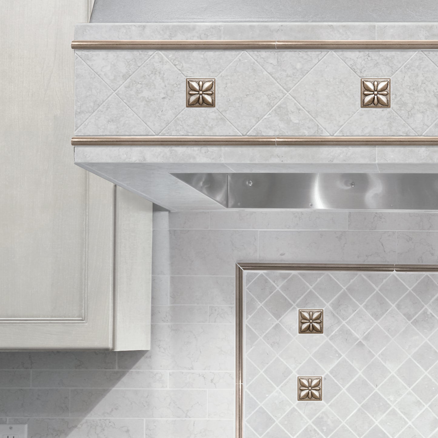Mediterranean Metal Insert Tile Bronze 2x2 ( PACK OF 8 PIECE )