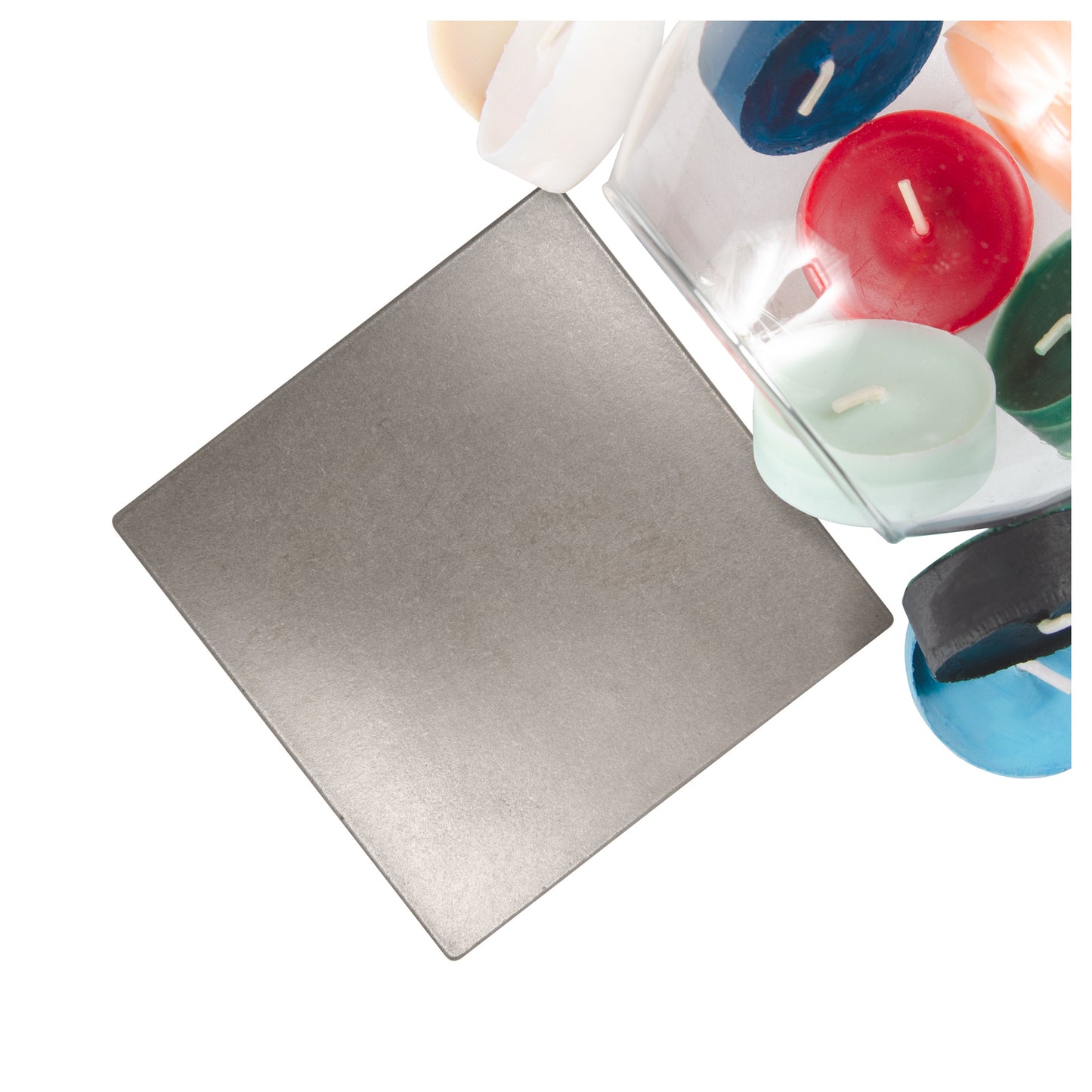 Plano Metal Insert Tile Brushed Nickel 2x2 ( PACK OF 8 PIECE )