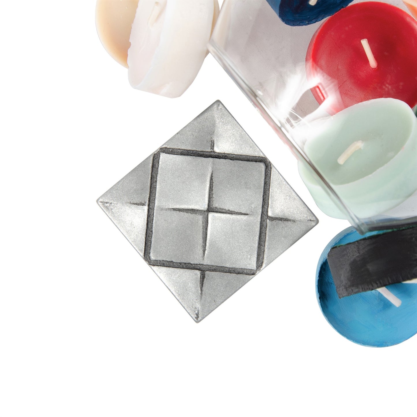 Origami Metal Insert Tile Pewter 2x2 ( PACK OF 8 PIECE )