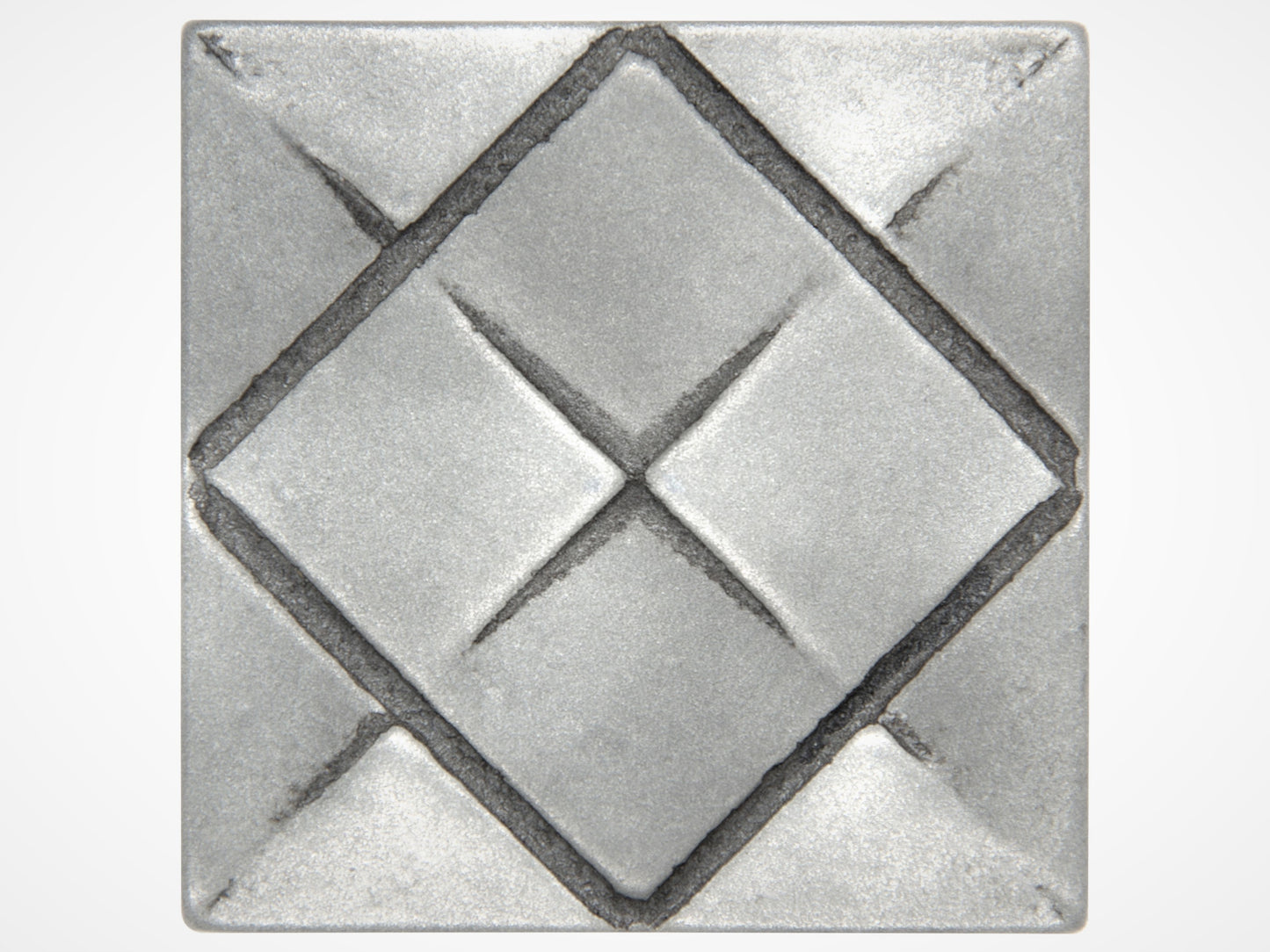 Origami Decorative Metal Insert Tile Pewter 4x4 ( PACK OF 4 PIECES)