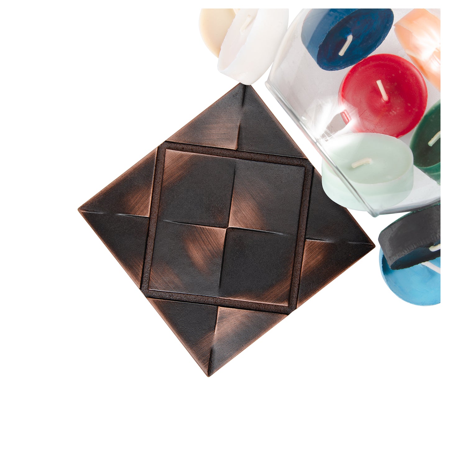 Origami Metal Insert Tile Oil Rubbed Bronze 2x2 ( PACK OF 8 PIECE )