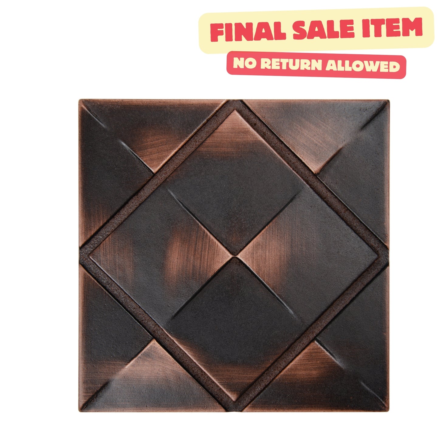 Origami Metal Insert Tile Oil Rubbed Bronze 2x2 ( PACK OF 8 PIECE )