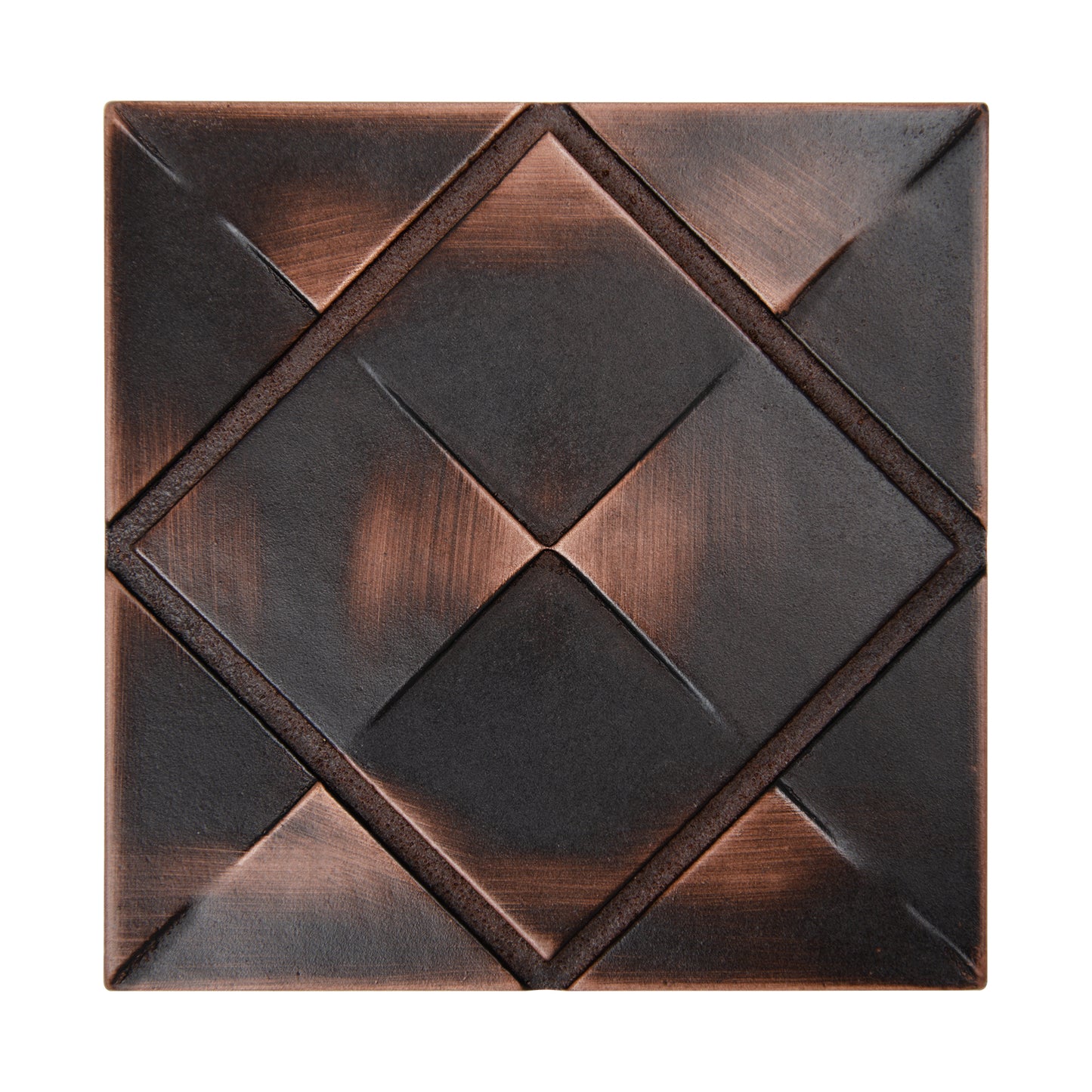 Origami Decorative Metal Insert Tile Oil Rubbed Bronze 4x4 ( PACK OF 4 PIECES)