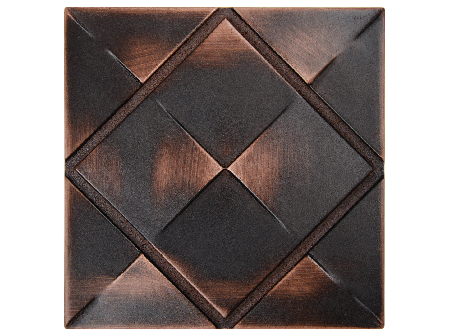 Origami Decorative Metal Insert Tile Oil Rubbed Bronze 4x4 ( PACK OF 4 PIECES)