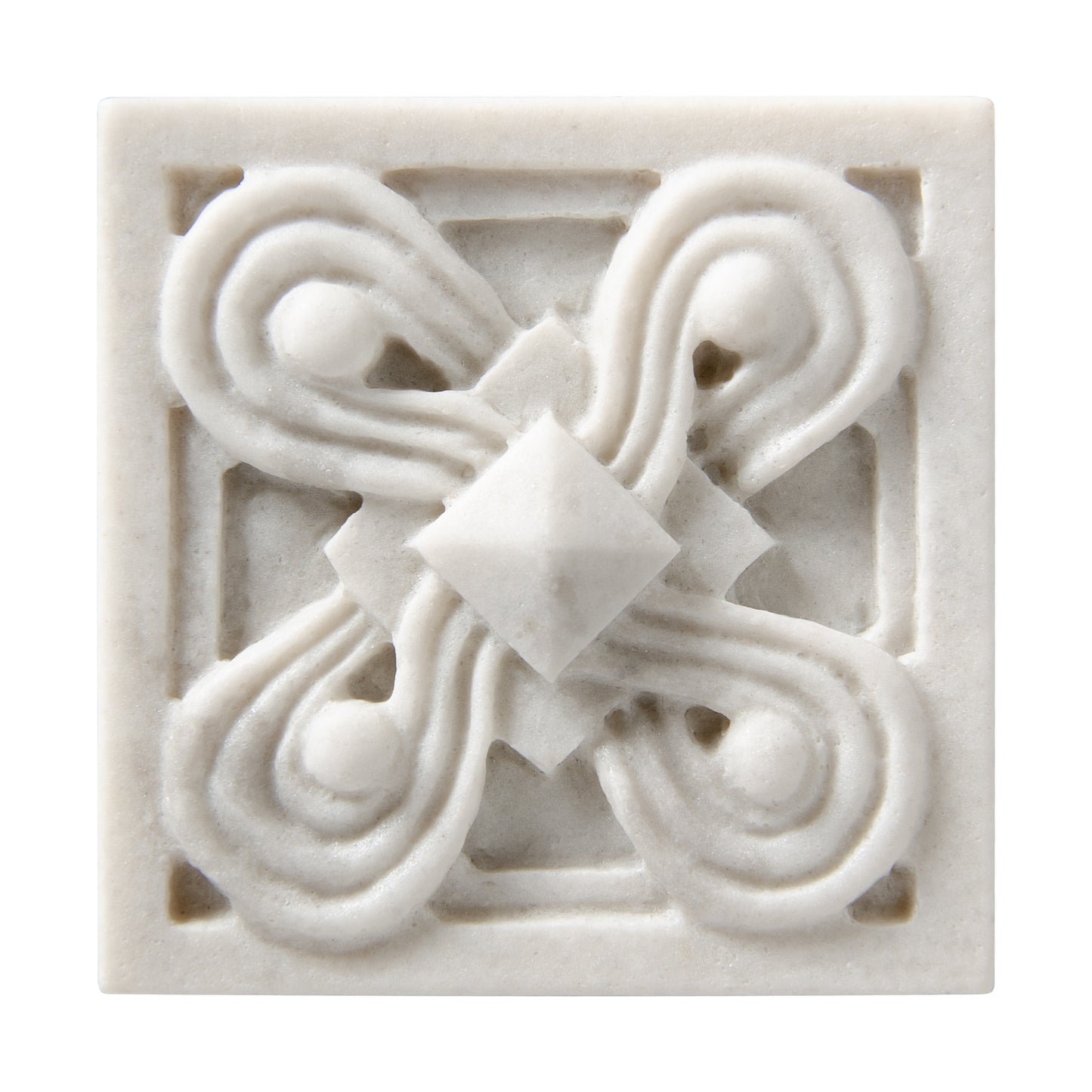 Marmi Di Napoli Deco Carrara Insert 2 1/2" x 2 1/2"