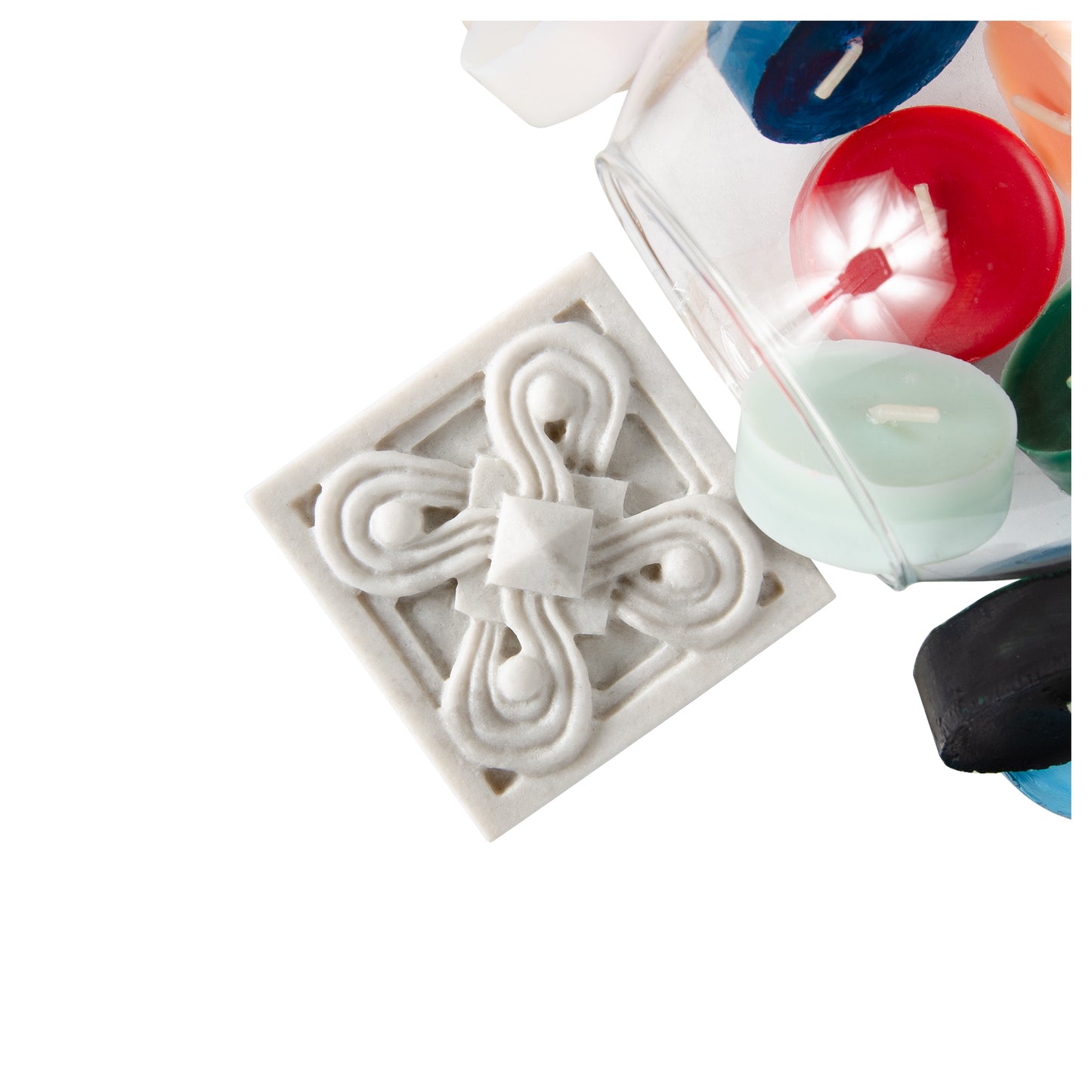 Marmi Di Napoli Deco Carrara Insert 2 1/2" x 2 1/2"