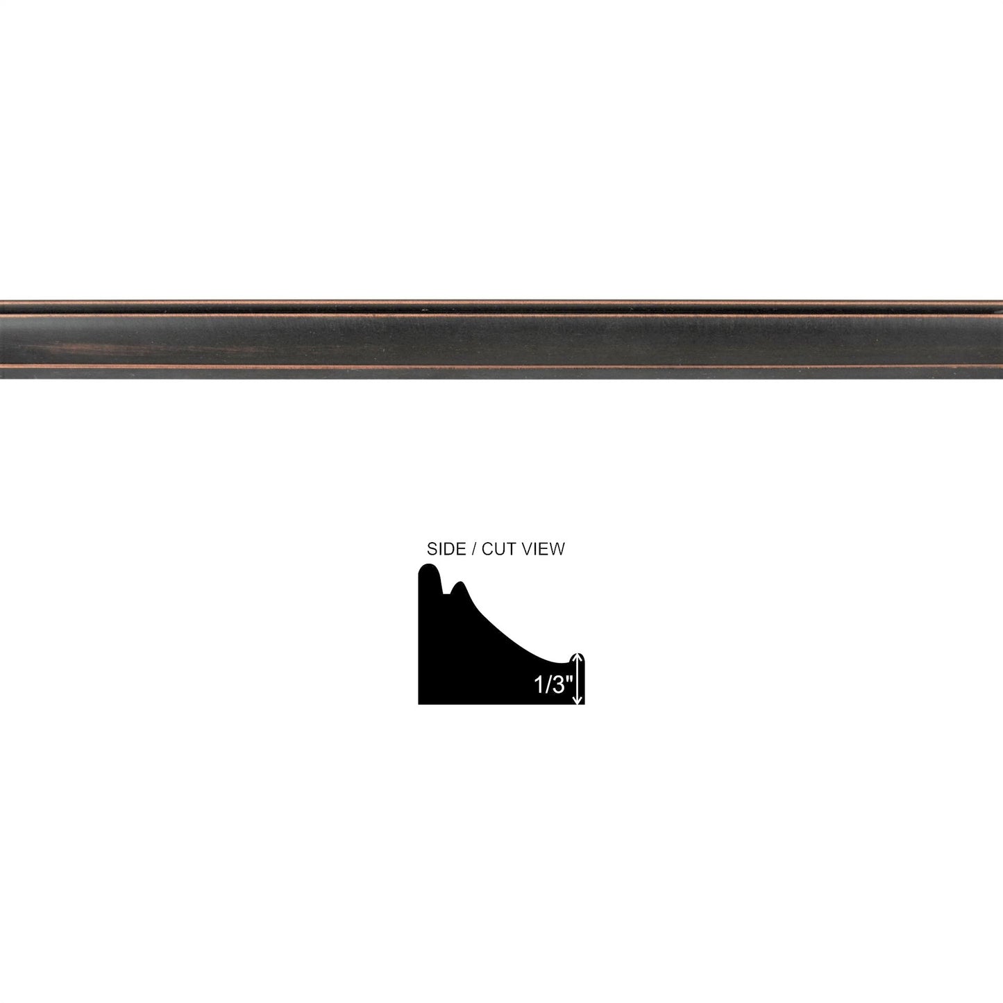 Universal Metal Decorative Thin Chair Rail Accent Tile Oil Rubbed Bronze 0.9"x12" ( 5 Linear Foot )