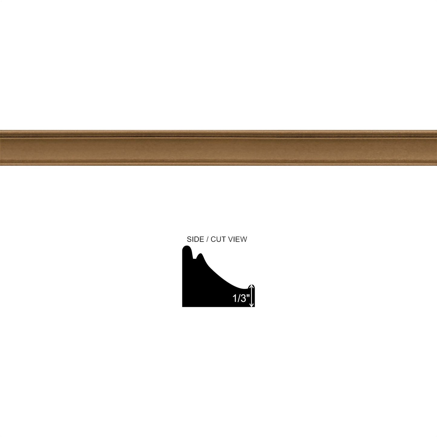Universal Metal Decorative Thin Chair Rail Accent Tile Bronze 0.9"x12" ( 5 Linear Foot )
