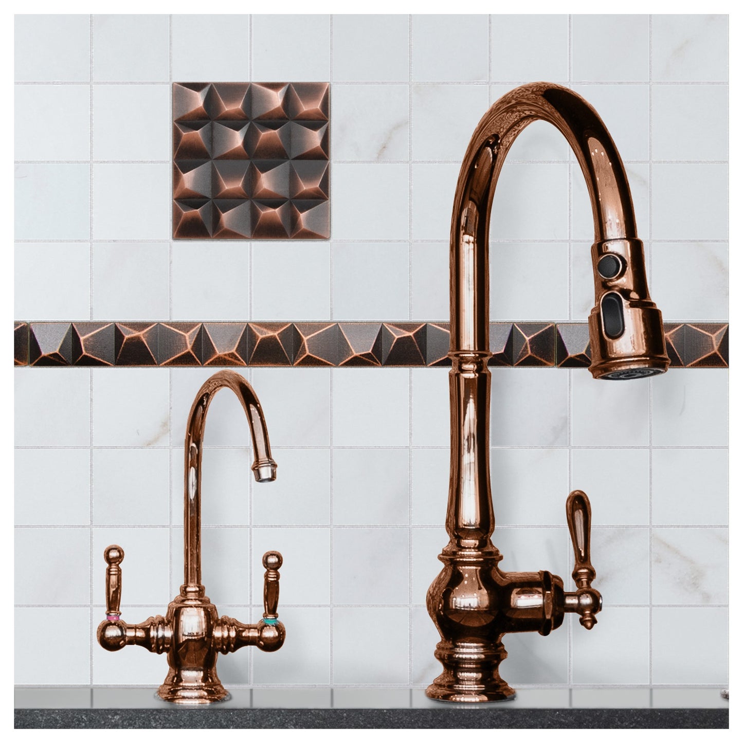 Shapes Decorative Metal Border Liner Tile Trim Oil Rubbed Bronze 1.2" x 12" ( PACK OF 5 PIECE)