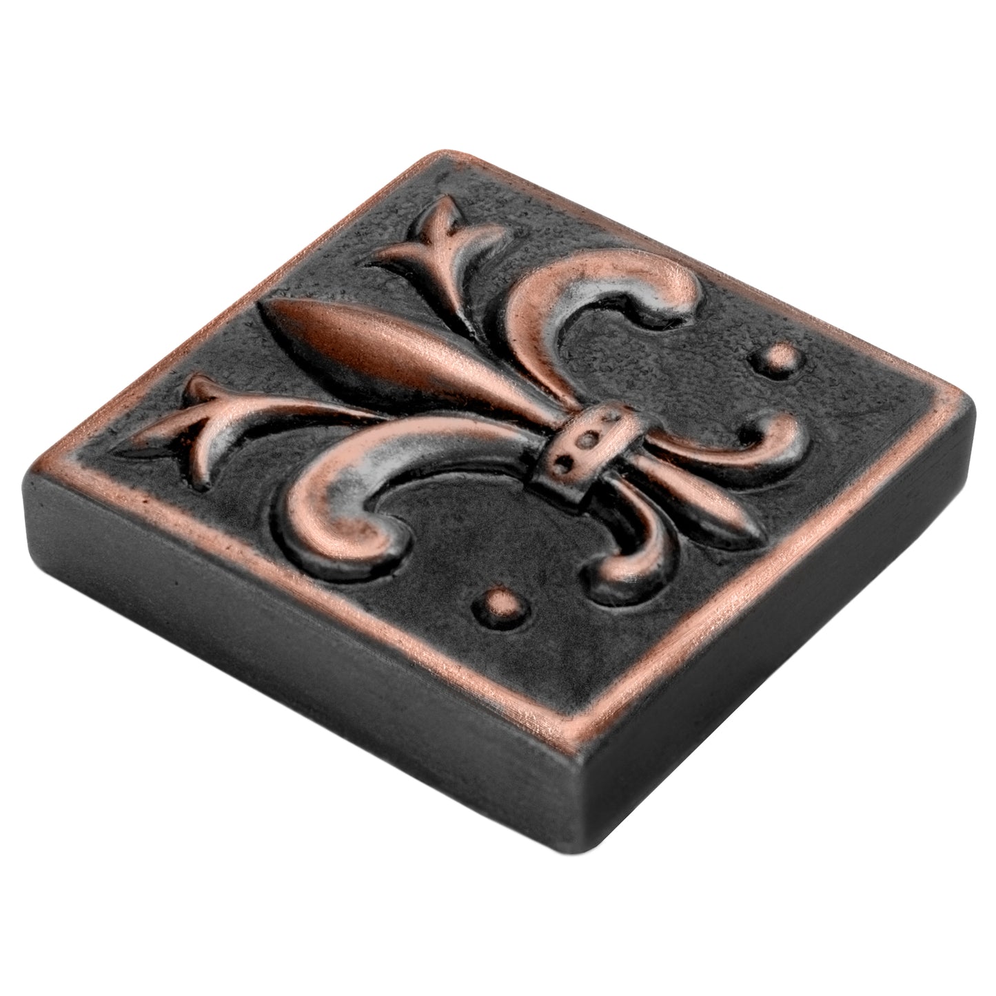 Fleur de Lis - Metal Insert Tile Oil Rubbed Bronze 2x2 ( PACK OF 8 PIECE)