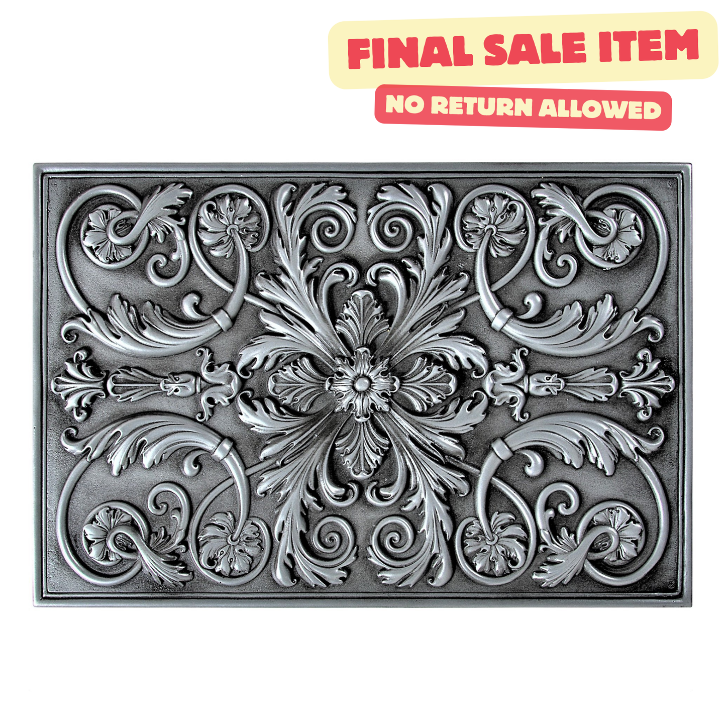 Backsplash Tile for Kitchen and Fireplace Royal 12" x 18" Metal Mural Pewter Nickel