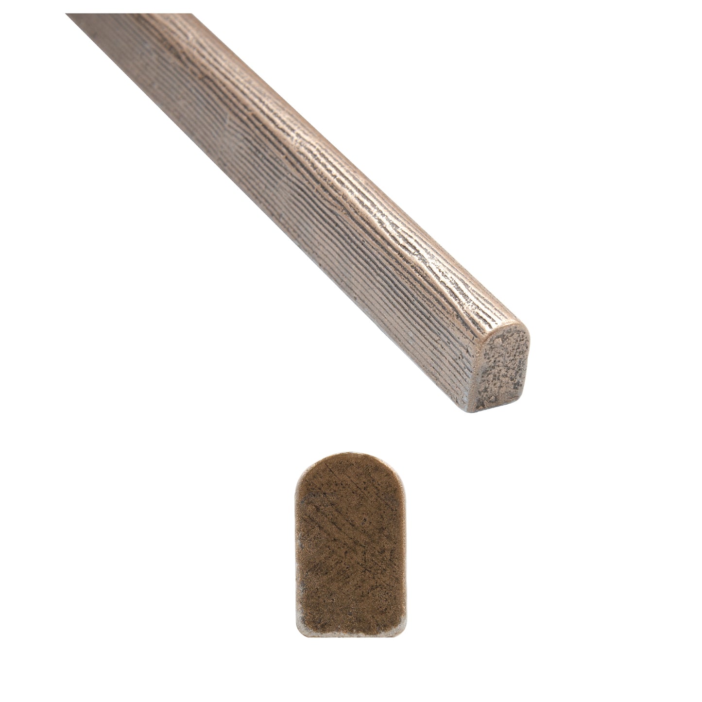 Oak Textured Bronze 3/8 in. x 12 in. Matte Metal Pencil Liner Wall Tile Trim (5 Linear Foot/Case)