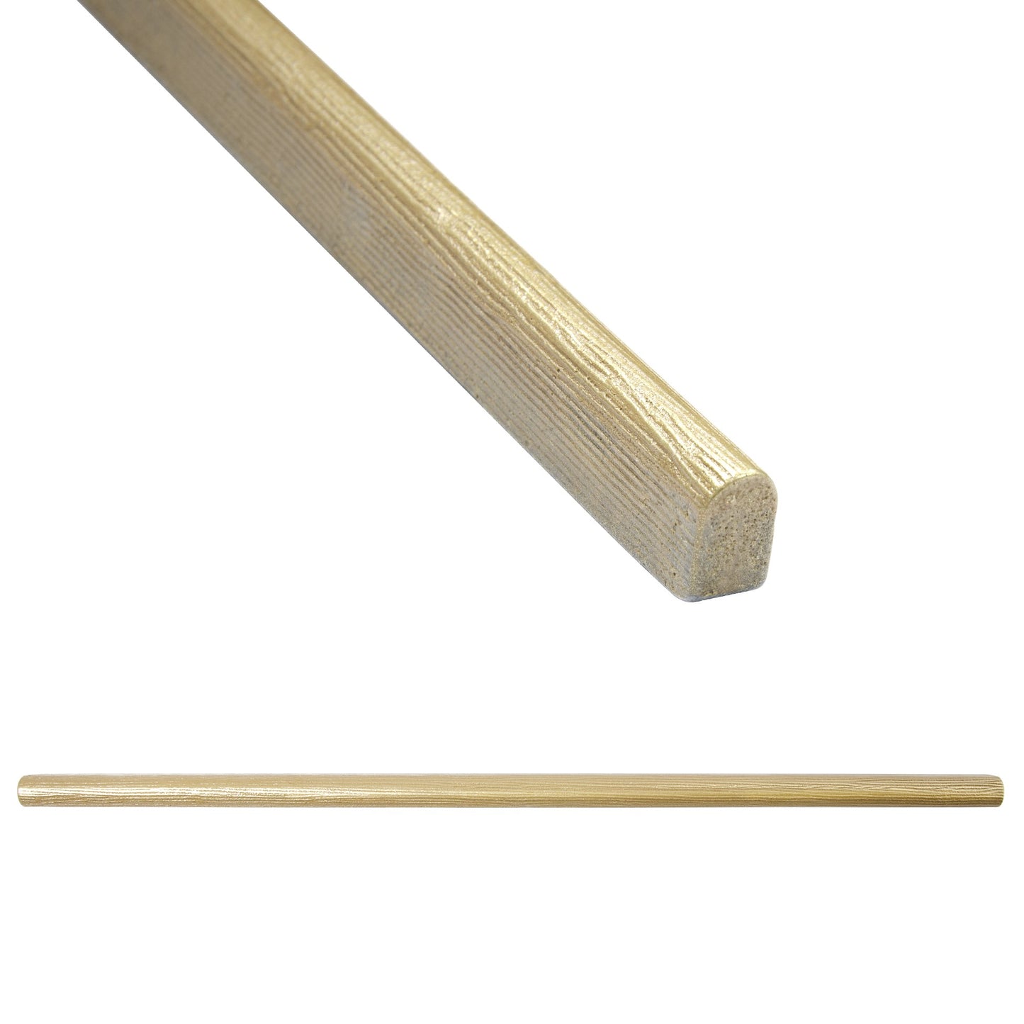 Oak Textured Gold Brass 3/8 in. x 12 in. Matte Metal Pencil Liner Wall Tile Trim (5 Linear Foot/Case)