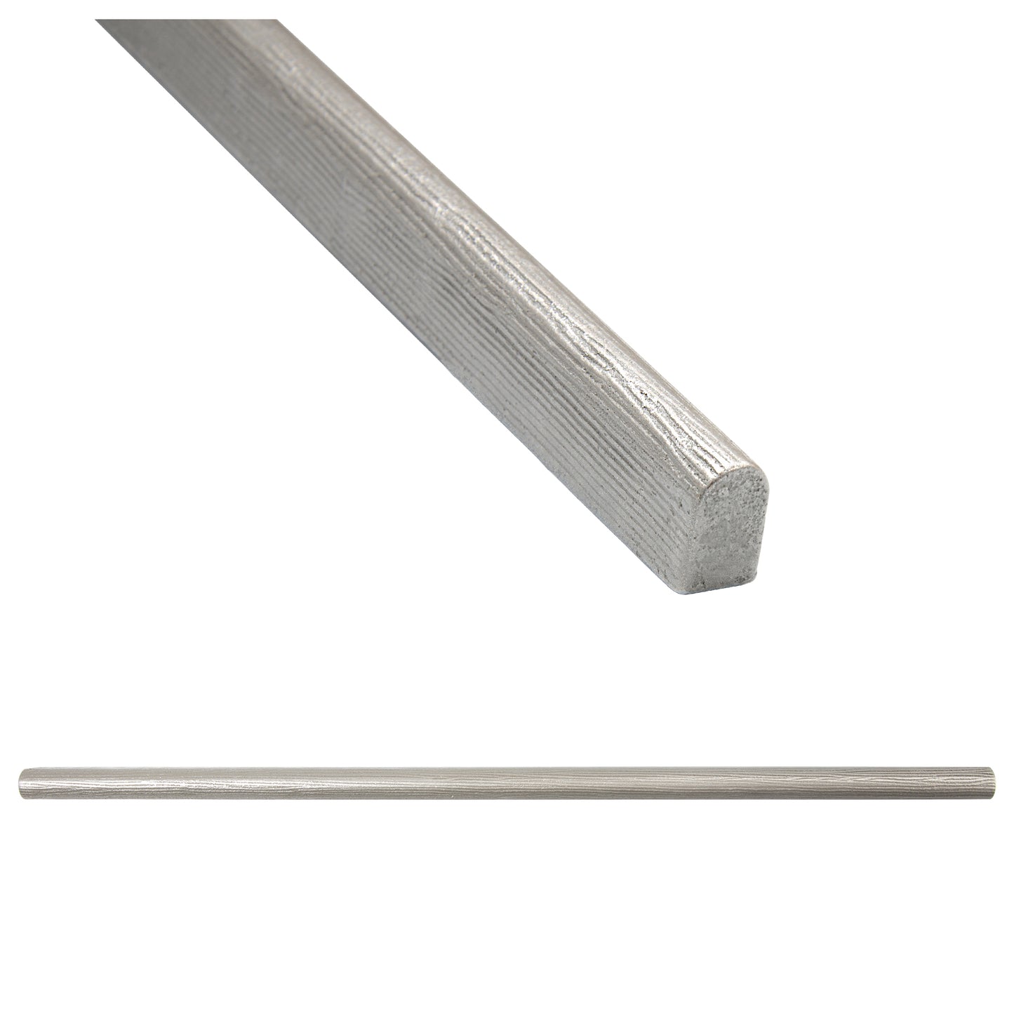 Oak Textured Brushed Nickel 3/8 in. x 12 in. Matte Metal Pencil Liner Wall Tile Trim (5 Linear Foot/Case)