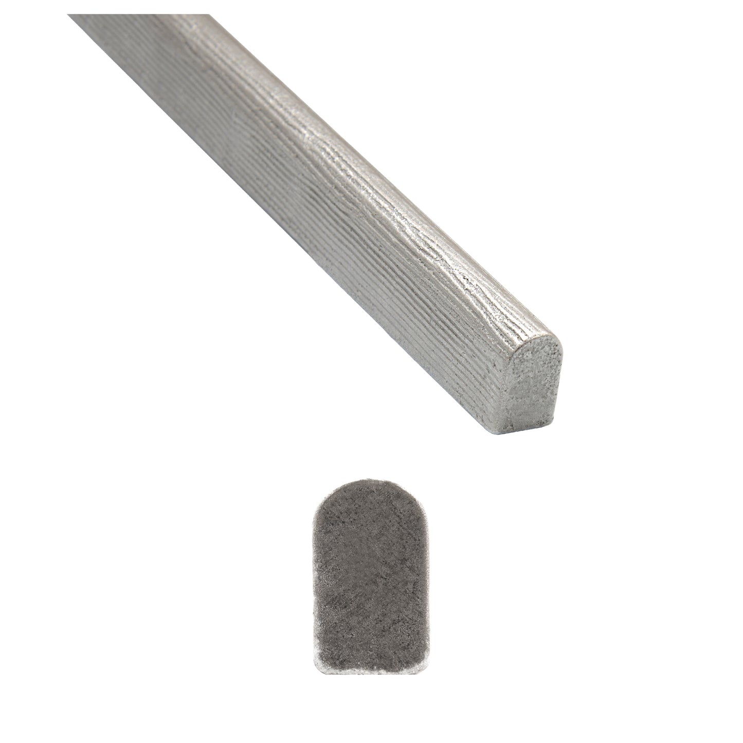 Oak Textured Brushed Nickel 3/8 in. x 12 in. Matte Metal Pencil Liner Wall Tile Trim (5 Linear Foot/Case)