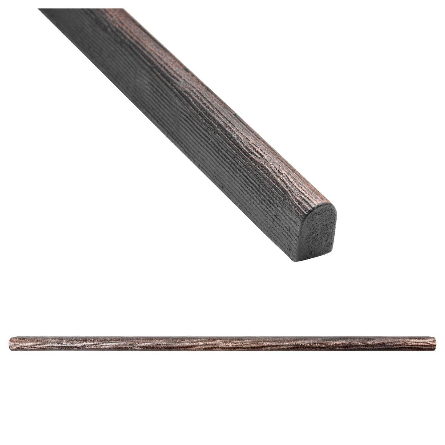 Oak Textured Oil Rubbed Bronze 3/8 in. x 12 in. Matte Metal Pencil Liner Wall Tile Trim (5 Linear Foot/Case)