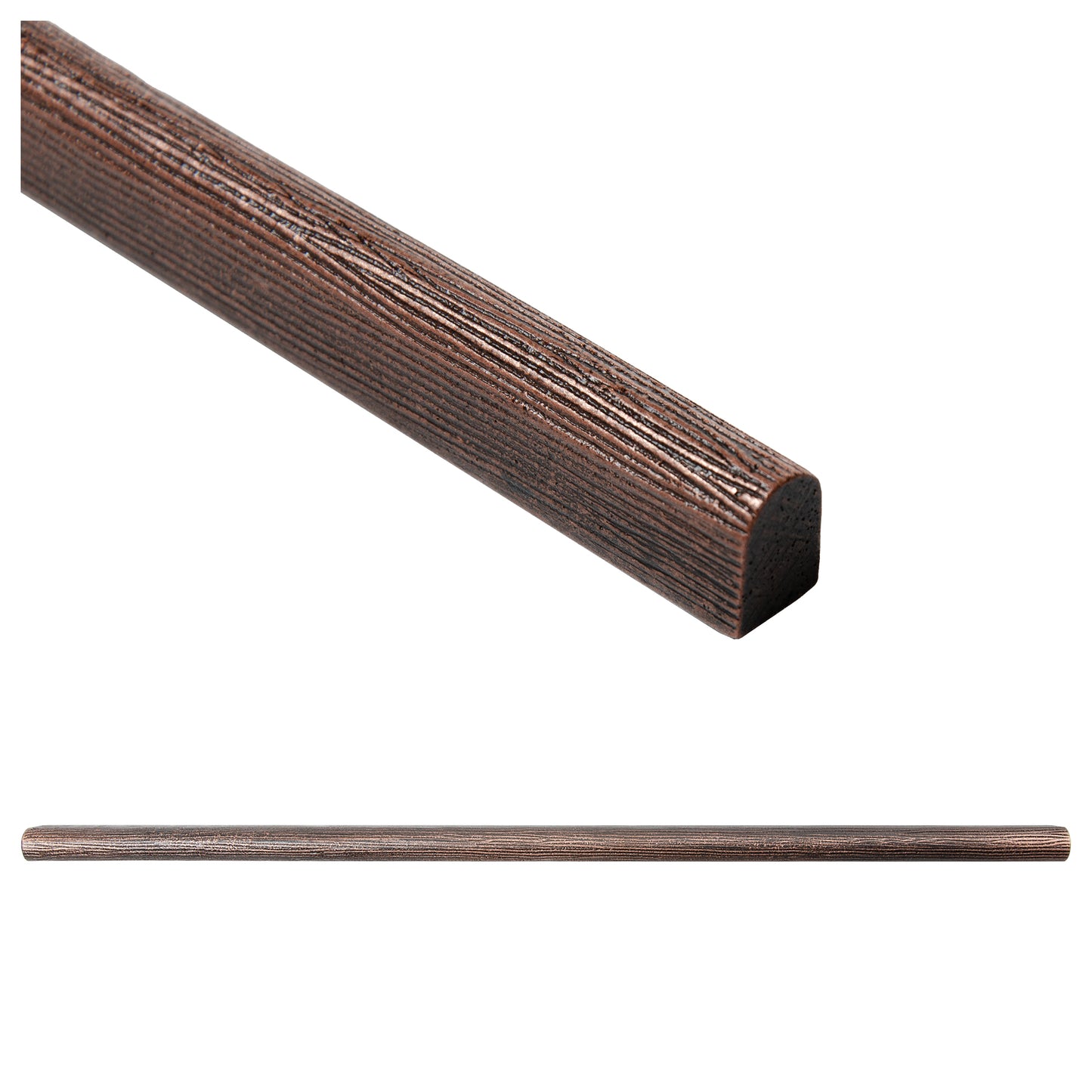 Oak Textured Oil Rubbed Bronze 3/8 in. x 12 in. Matte Metal Pencil Liner Wall Tile Trim (5 Linear Foot/Case)