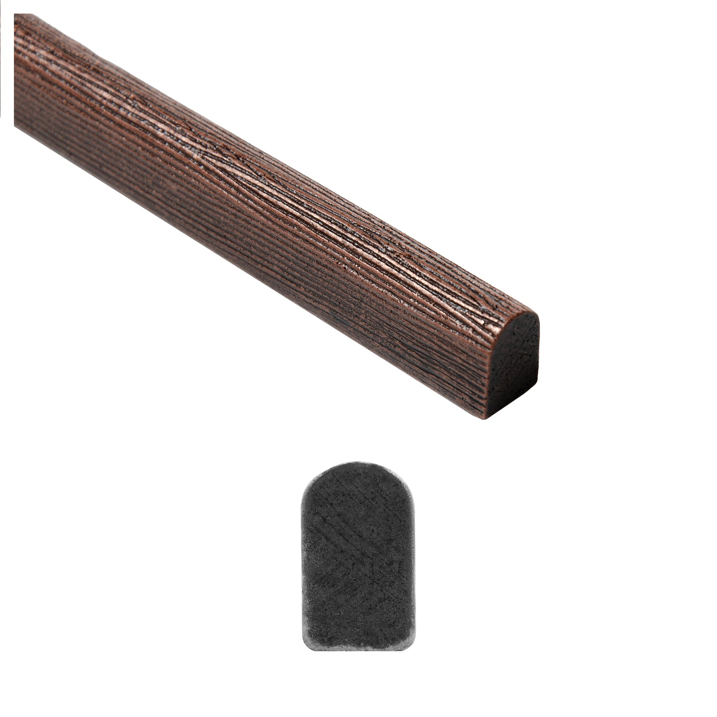 Oak Textured Oil Rubbed Bronze 3/8 in. x 12 in. Matte Metal Pencil Liner Wall Tile Trim (5 Linear Foot/Case)