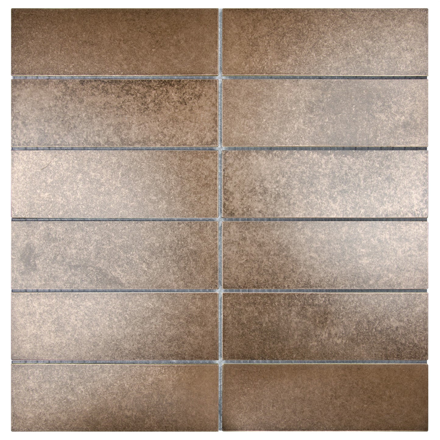 Bronze Encore Stacked 2"x6" Mosaic Tile - 12"x 12"