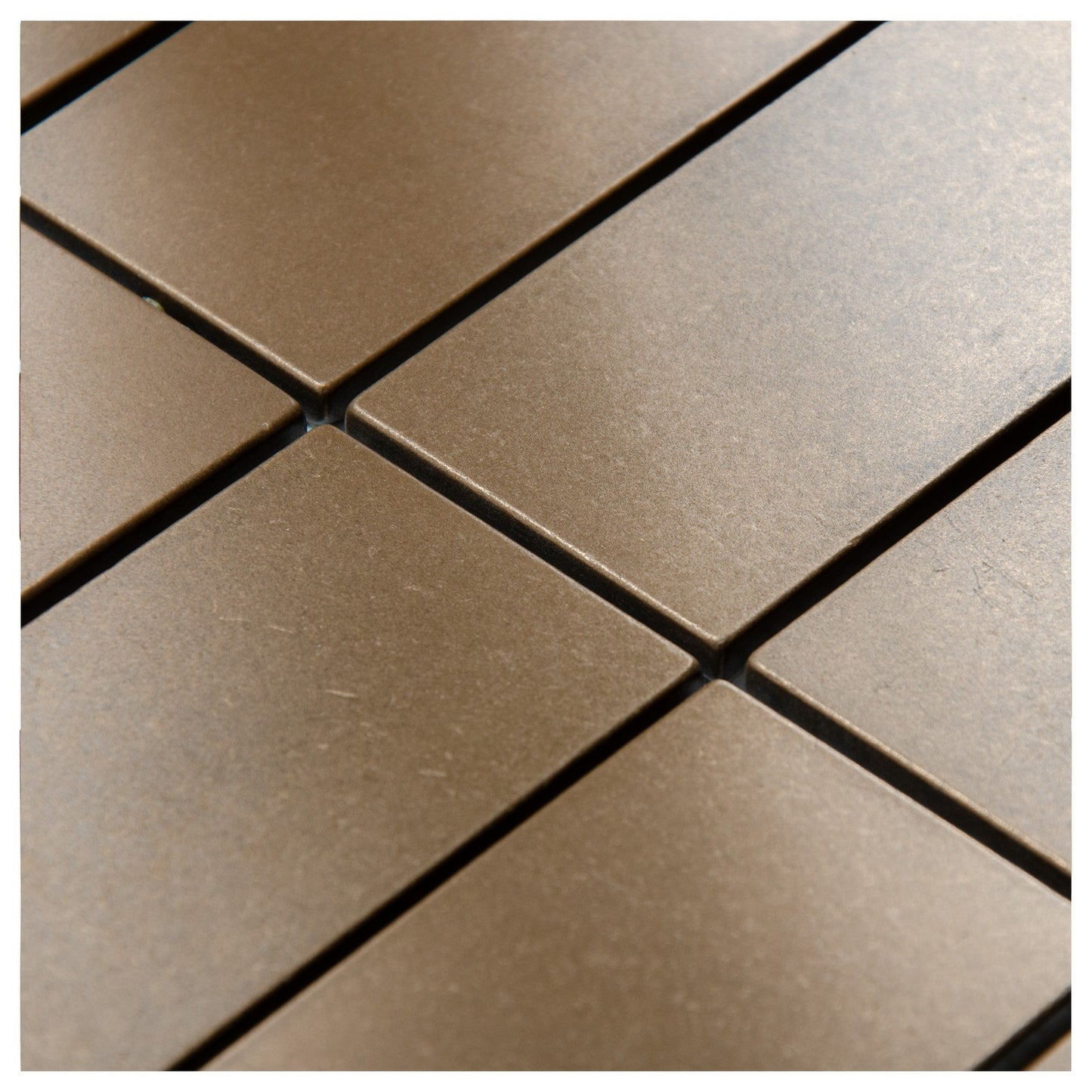 Bronze Encore Stacked 2"x6" Mosaic Tile - 12"x 12"