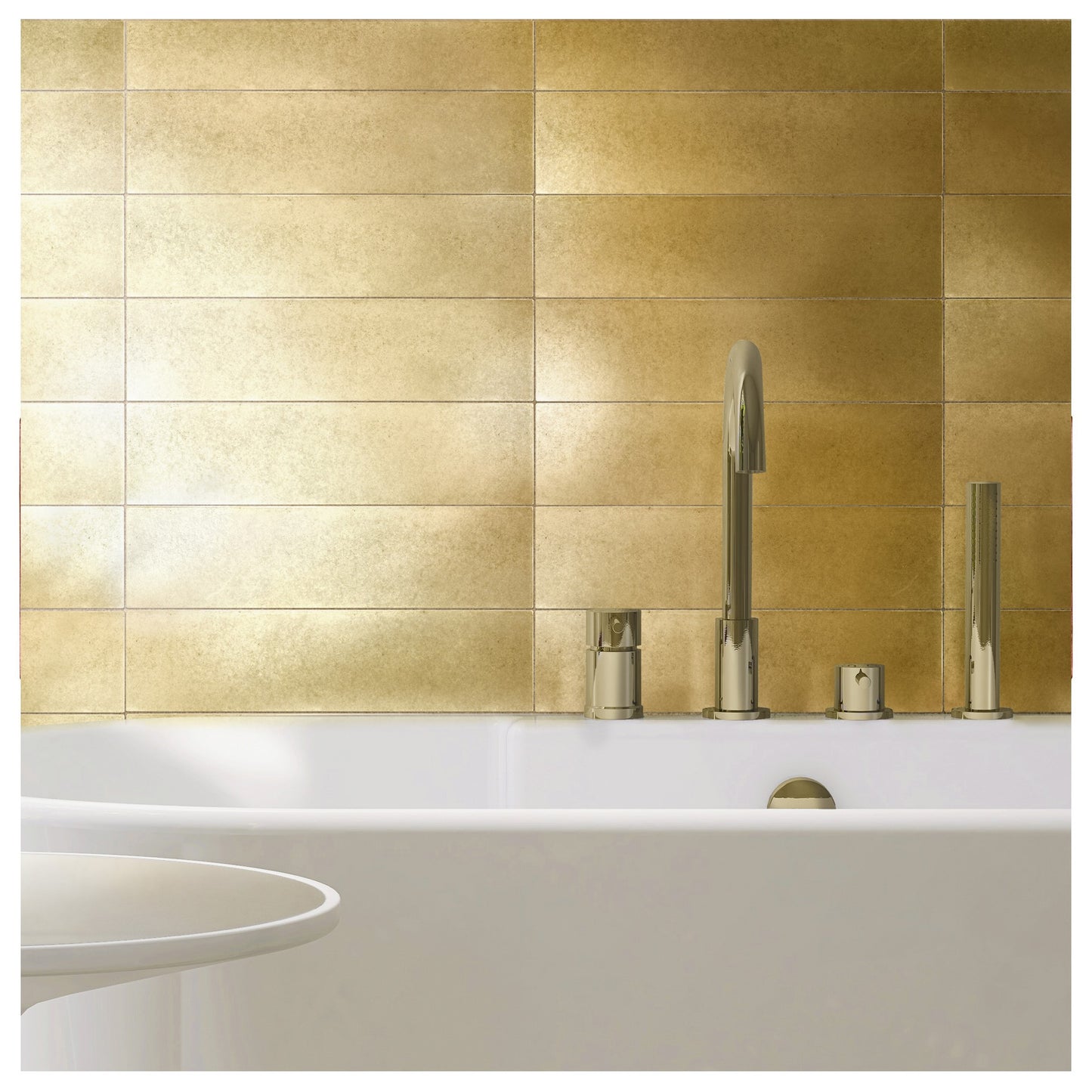 Antique Gold Encore Metal Wall Tile 3" x 12"