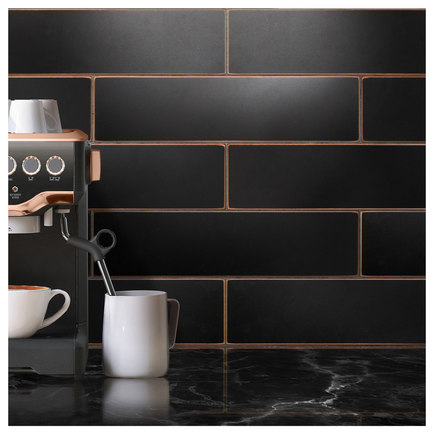 Oil Rubbed Bronze Encore Metal Wall Tile 3" x 12"