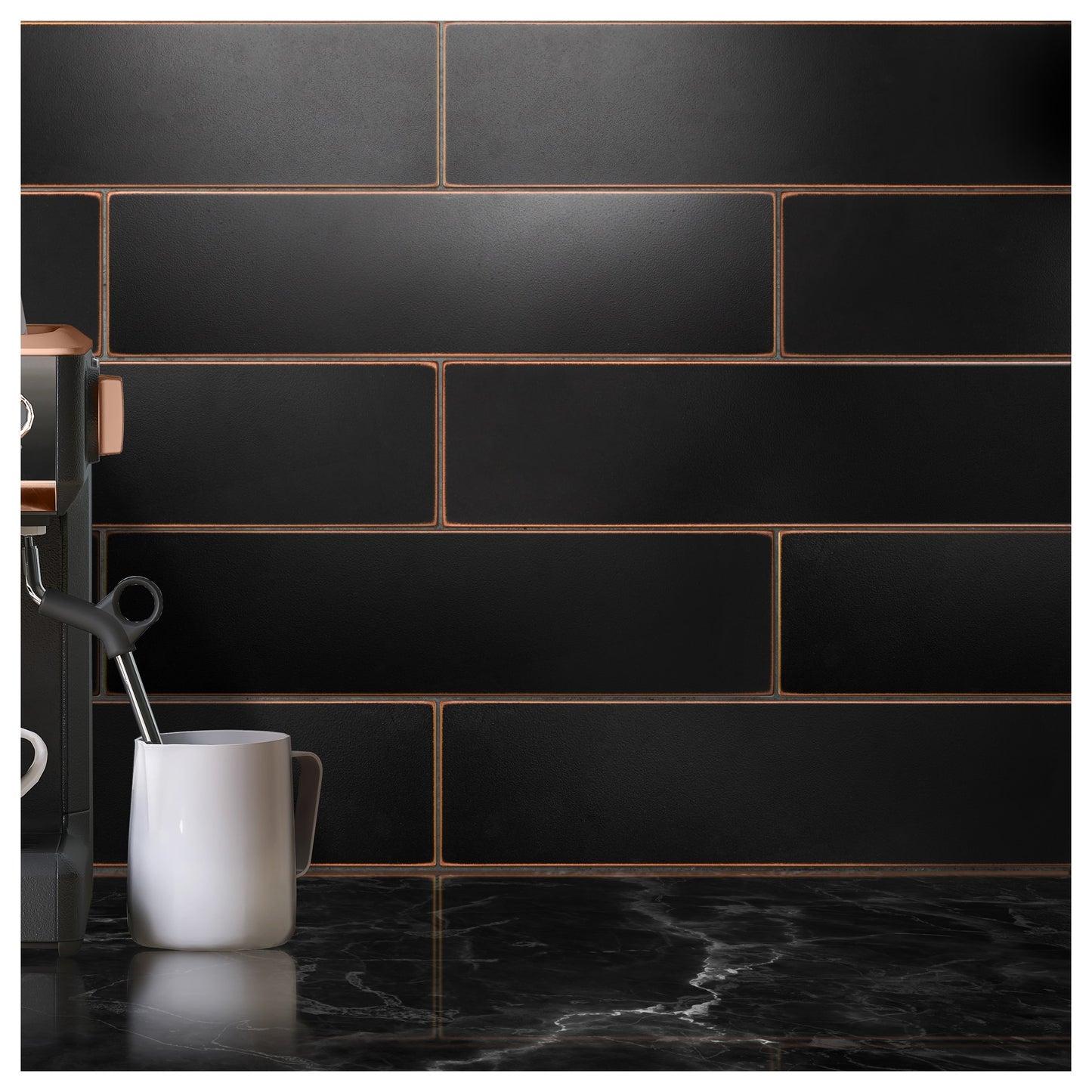Oil Rubbed Bronze Encore Metal Wall Tile 3" x 12"