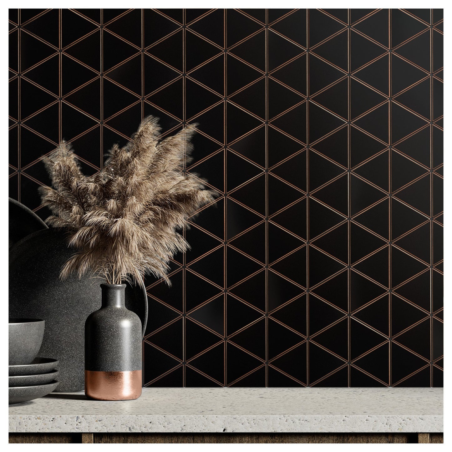 Oil Rubbed Bronze Encore 3 6/16" Triangle - 12" x 12"