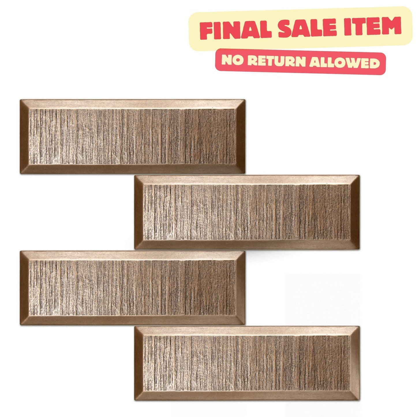 Brick Beveled Majestic Metal Mosaic Tile Bronze - 9"x12"
