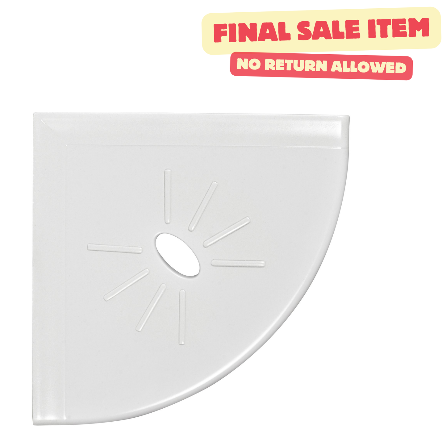 Architecta Decor Bathroom and Shower Corner Shelf Flatback Wall Mounted Tile 8.8 x 8.8 Inch Bright White