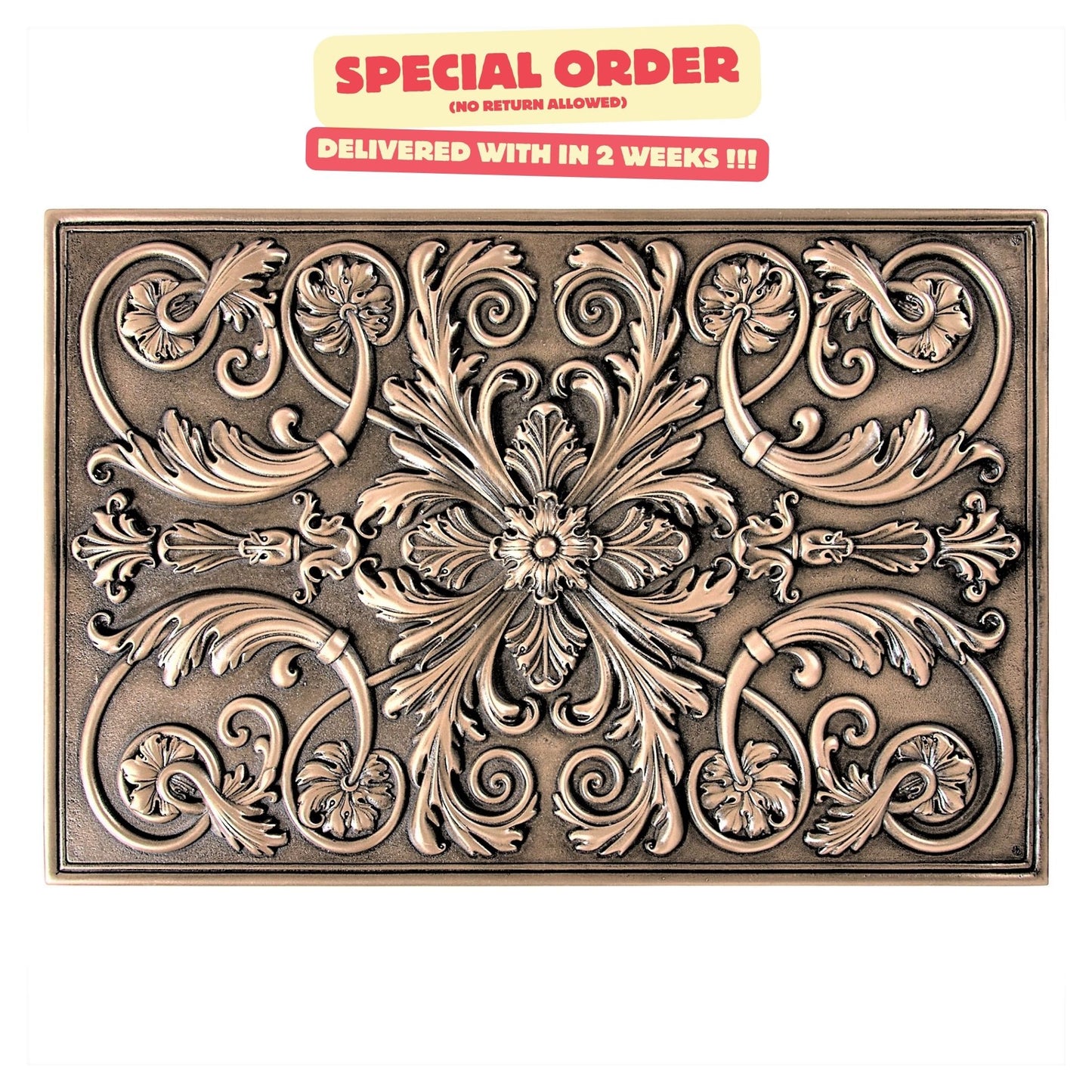 Backsplash Tile for Kitchen and Fireplace Royal 12" x 18" Metal Mural Bronze