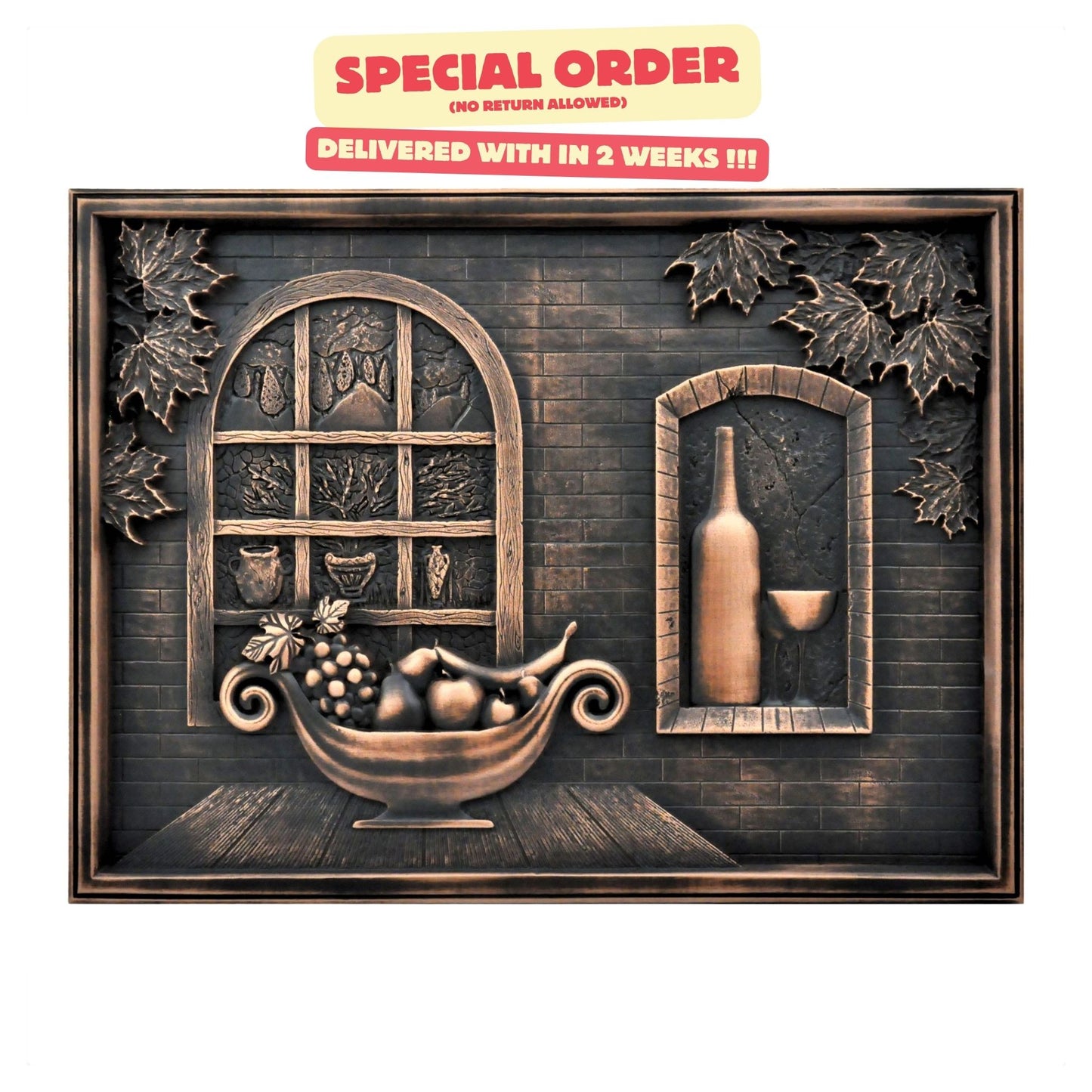 Backsplash Tile for Kitchen and Fireplace Heaven 12" x 18" Metal Mural Oil Rubbed Bronze