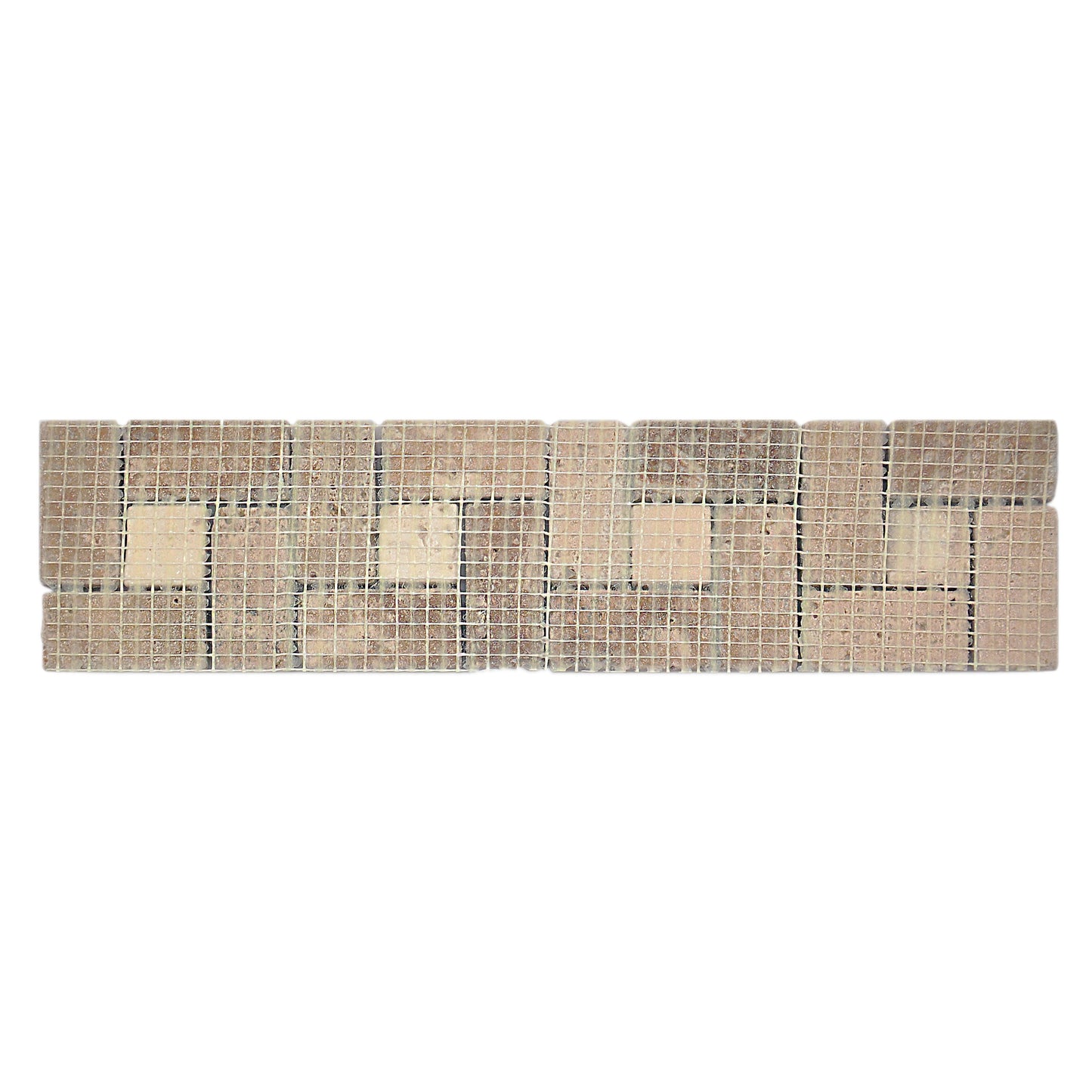 3"x12" Italian Noce Chiaro Antiqued Travertine Mosaic Border Tile