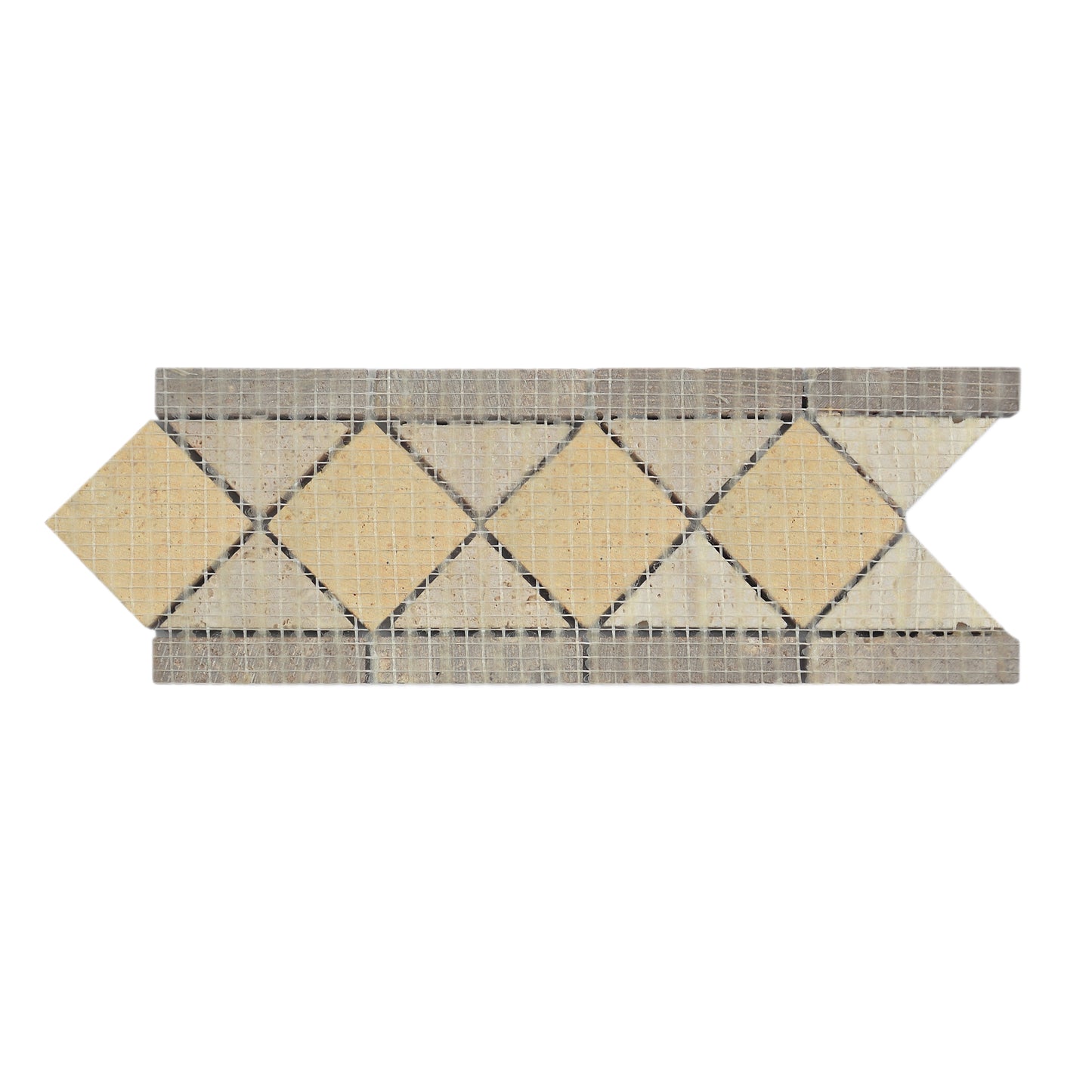 4"x12" Italian Noce Chiaro Antiqued Travertine Mosaic Border Tile