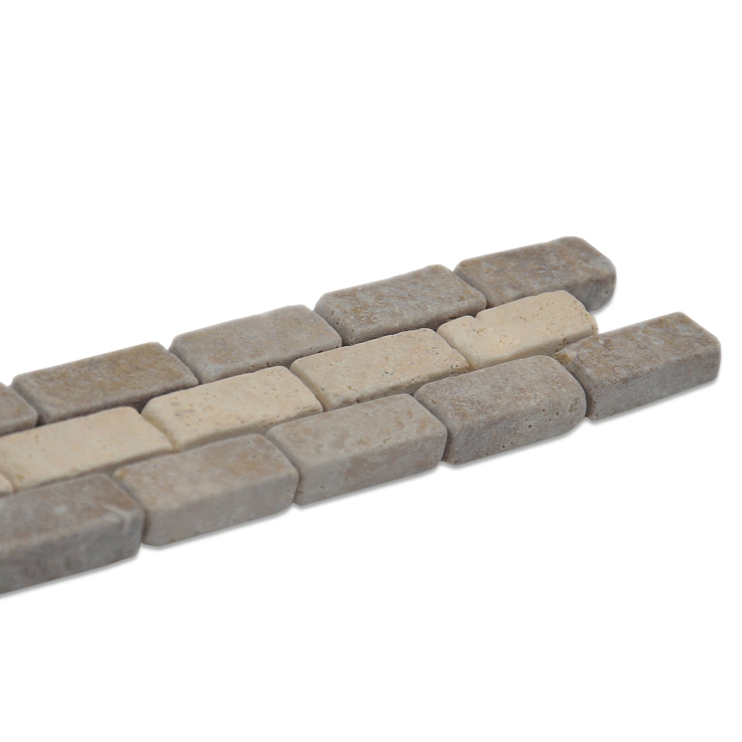 2"x12" Italian Noce Chiaro Antiqued Travertine Mosaic Border Tile
