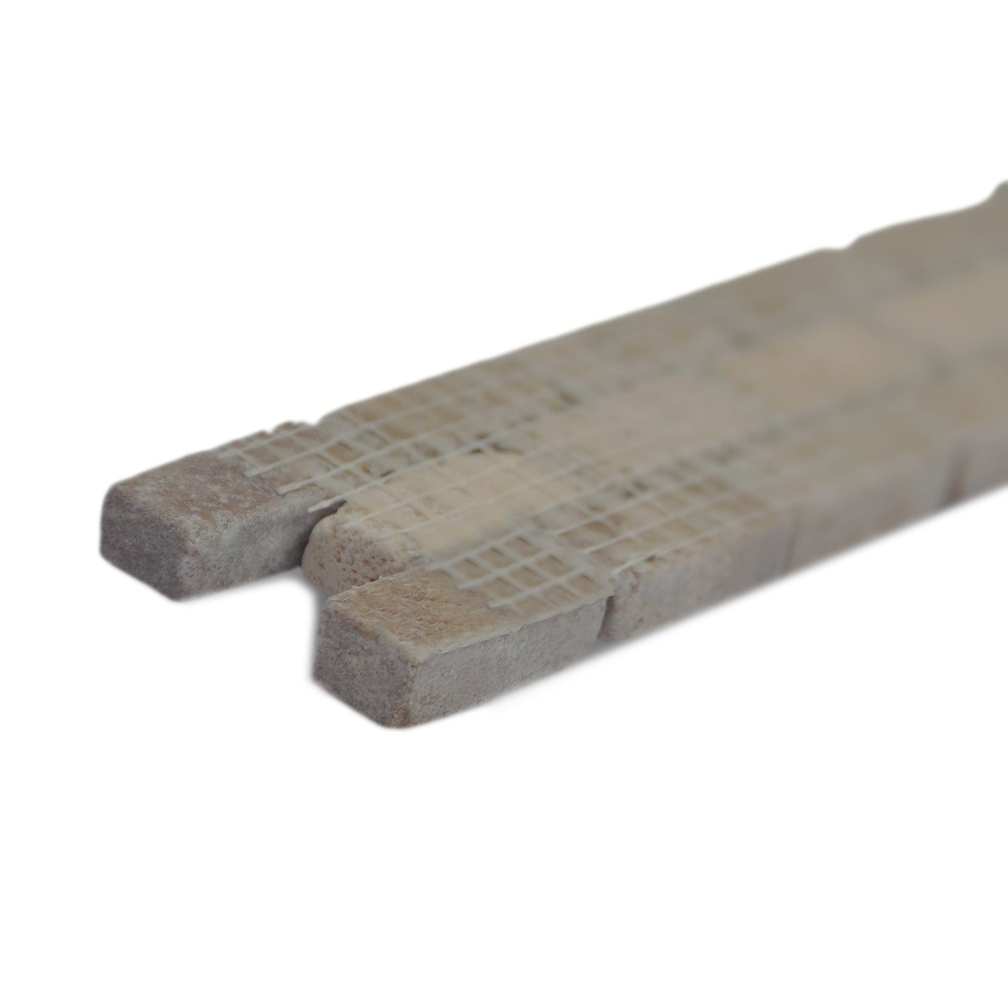 2"x12" Italian Noce Chiaro Antiqued Travertine Mosaic Border Tile