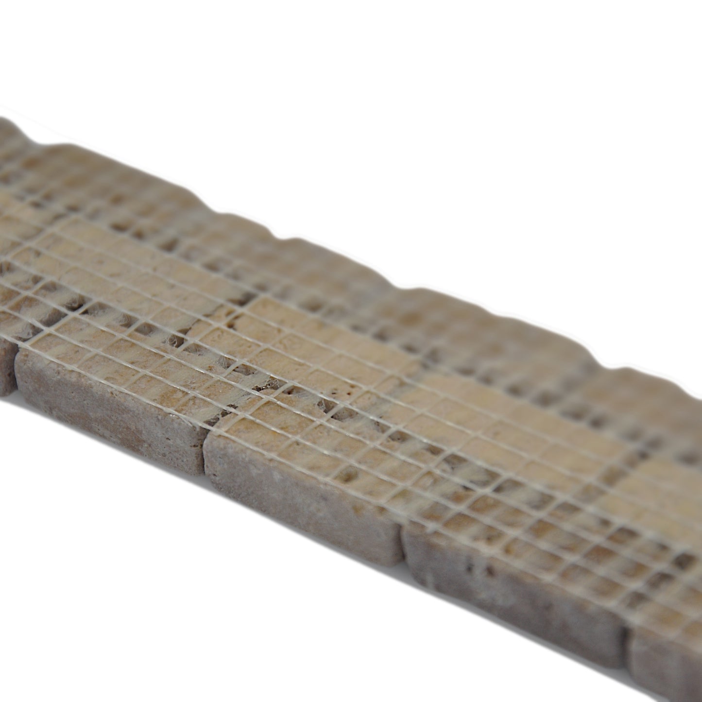 2"x12" Italian Noce Chiaro Antiqued Travertine Mosaic Border Tile
