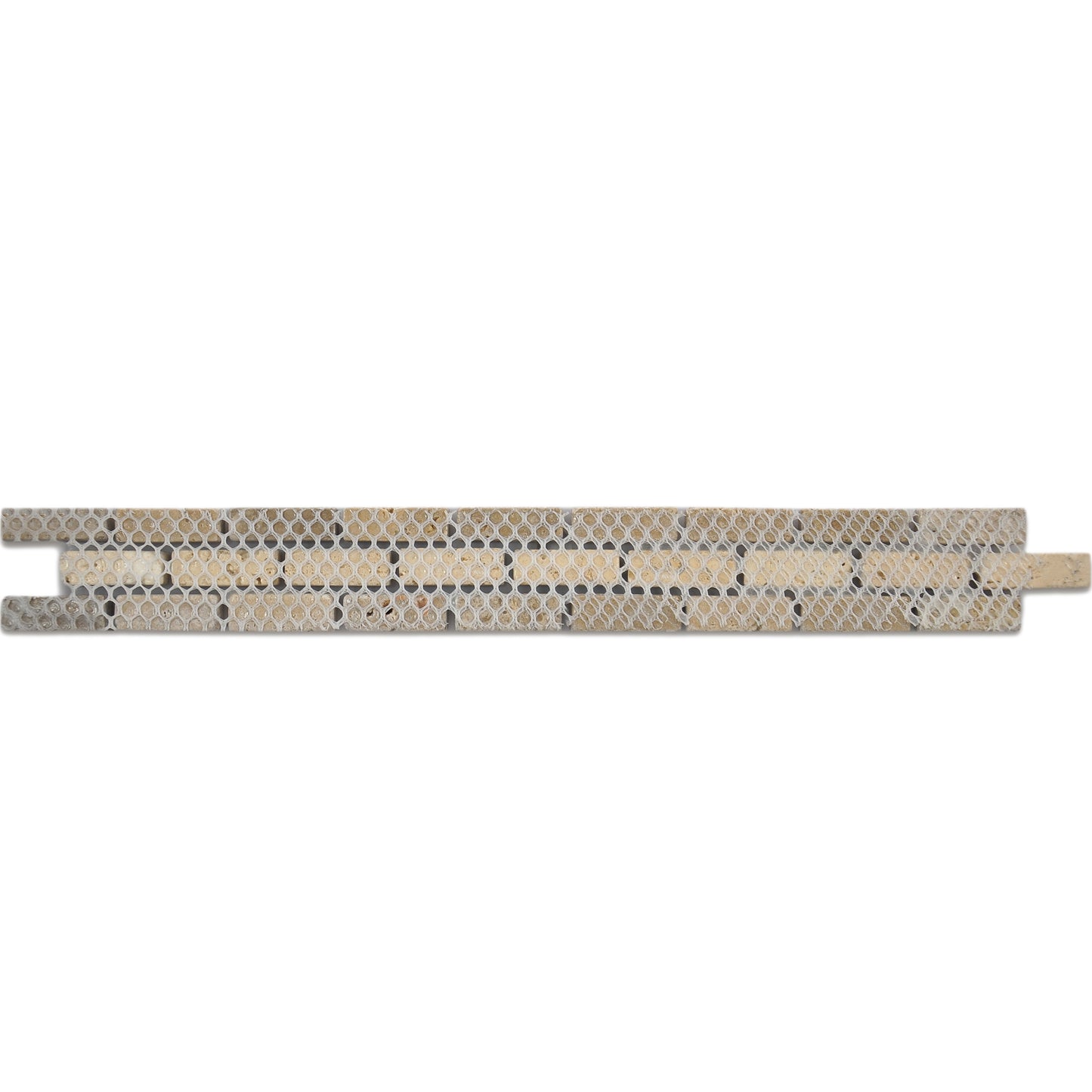 1”x12” Italian Noce Chiaro Antiqued Travertine Border Mosaic Tile