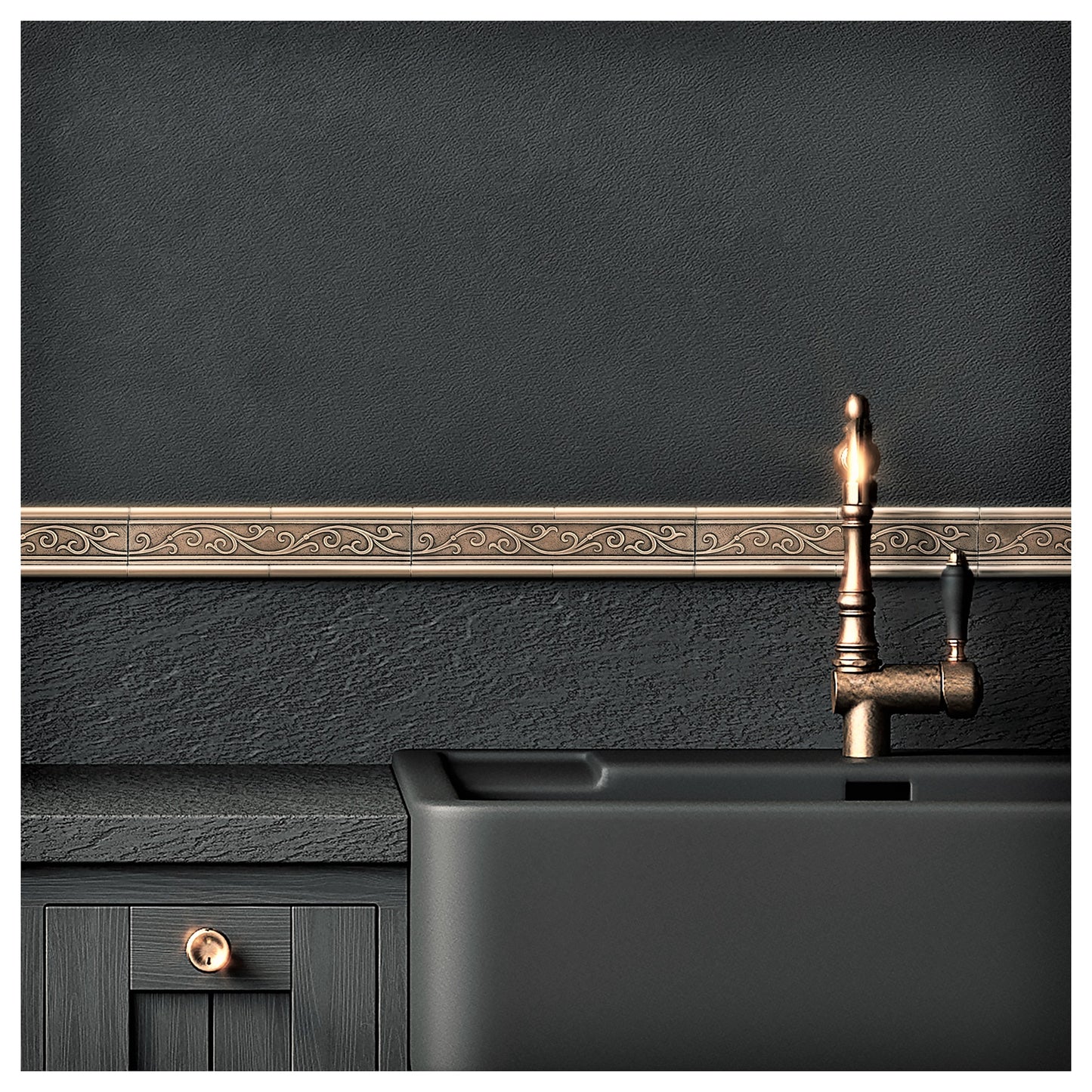 Cypress Metal Border Liner Tile Bronze 1 3/4 x 12 ( PACK OF 5 PIECE )