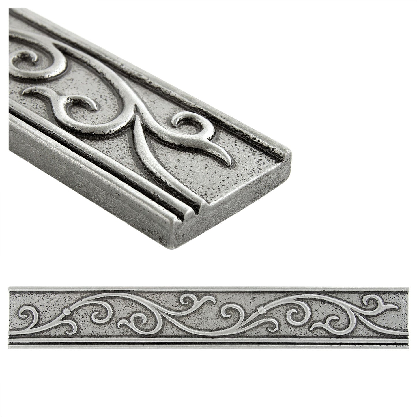 Cypress Metal Border Liner Tile Pewter Nickel 1 3/4 x 12 ( PACK OF 5 PIECE )