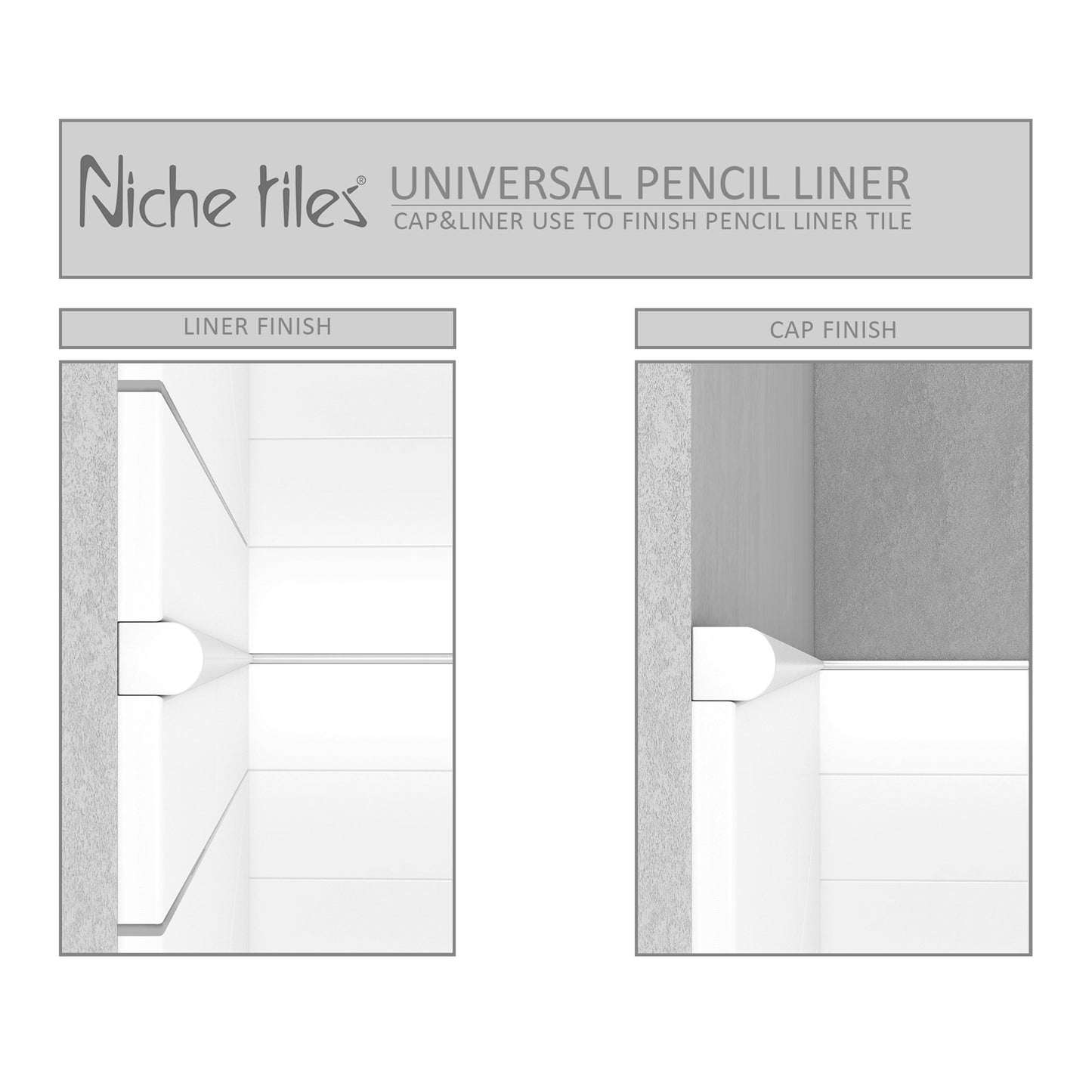 Universal Pewter Nickel 1/2 in. x 12 in. Matte Metallic Pencil Liner Wall Tile Trim (5 Linear Foot/Case)