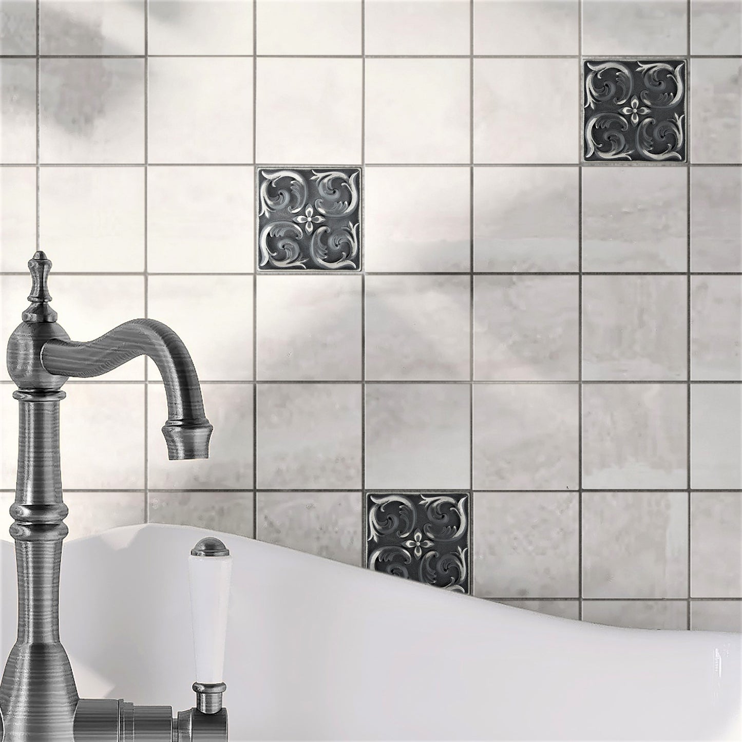 Moroccon Metal Insert Tile Wrought Iron 2x2 ( PACK OF 8 PIECE)
