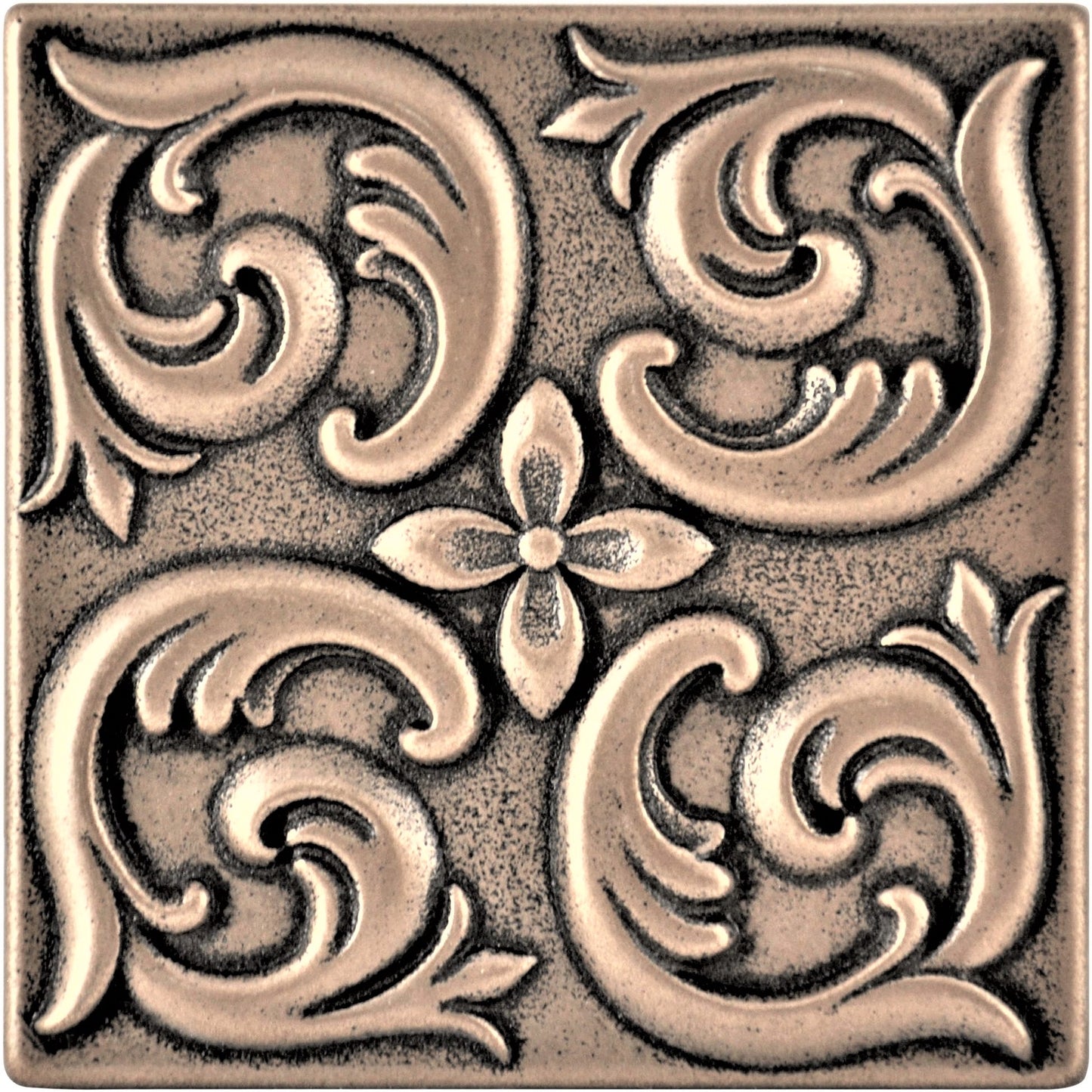 Moroccon Metal Insert Tile Bronze 4x4 ( PACK OF 4 PIECE)