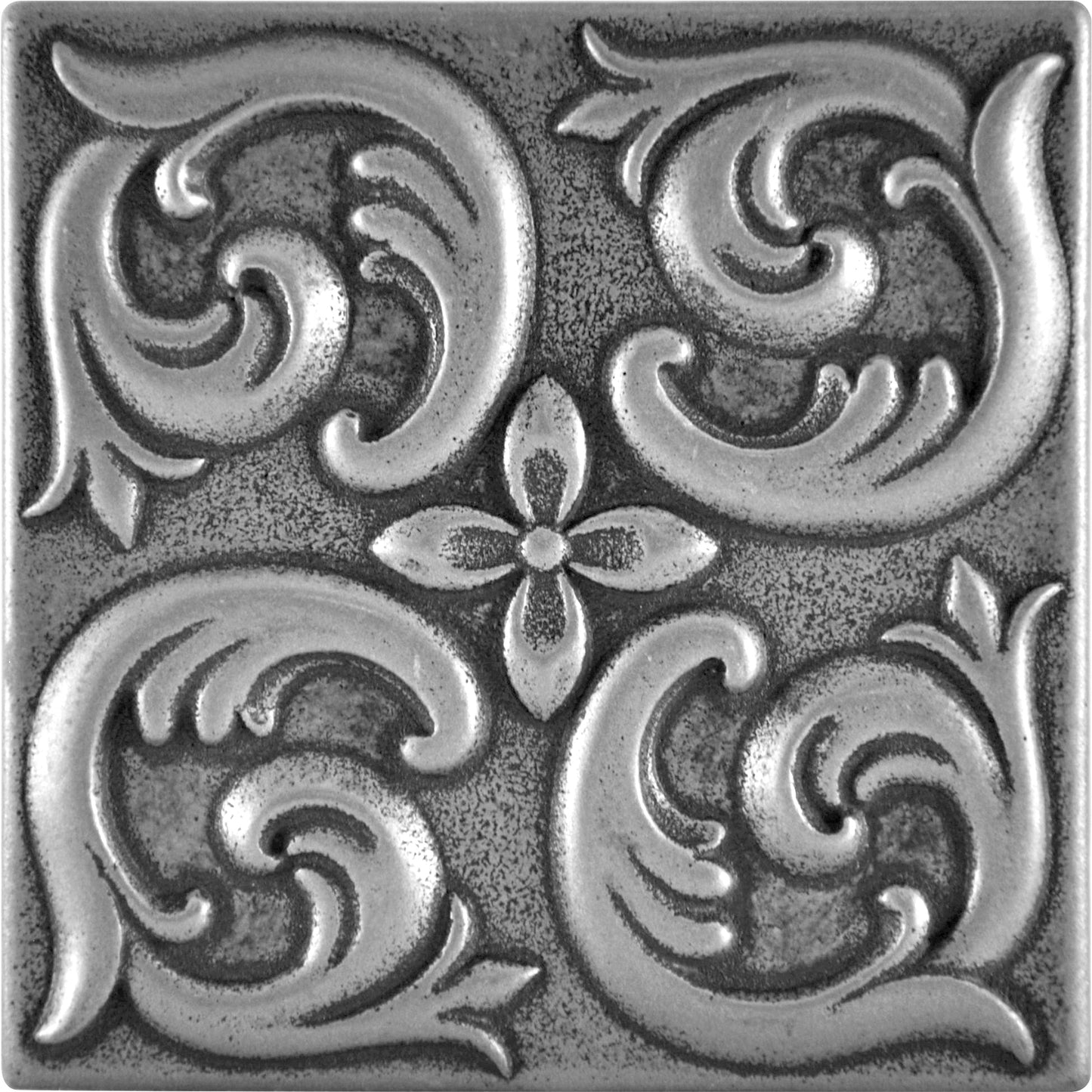 Moroccon Metal Insert Tile Pewter Nickel 2x2 ( PACK OF 8 PIECE)