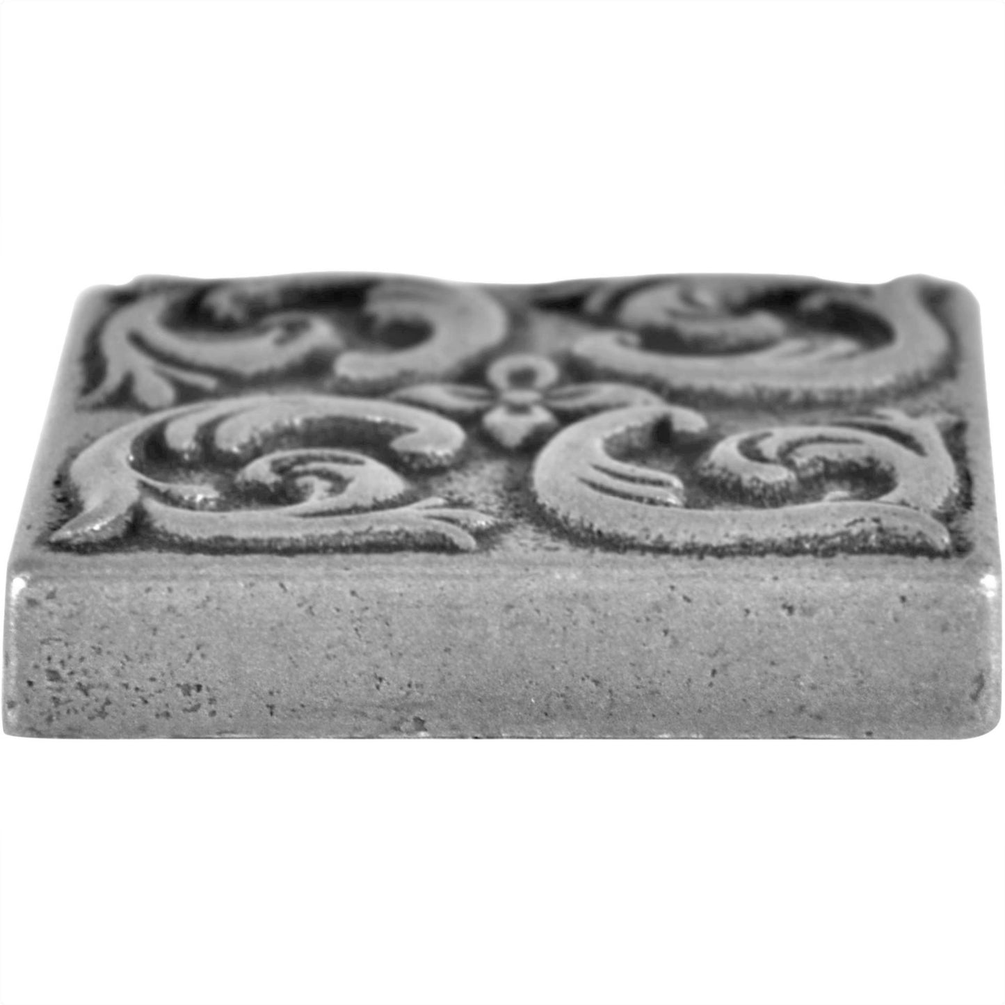 Moroccon Metal Insert Tile Pewter Nickel 4x4 ( PACK OF 4 PIECE)